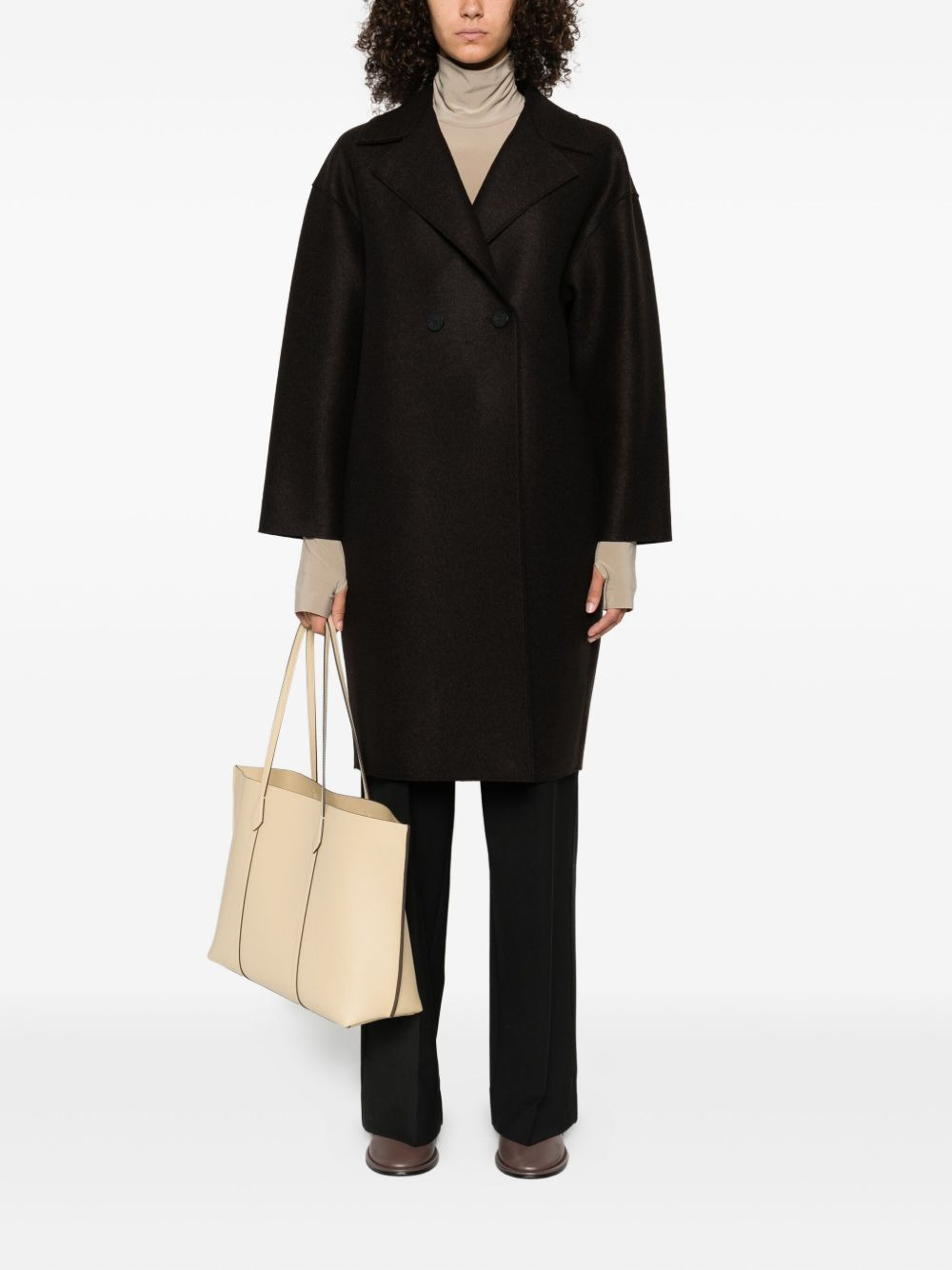 double-breasted wool coat - 2