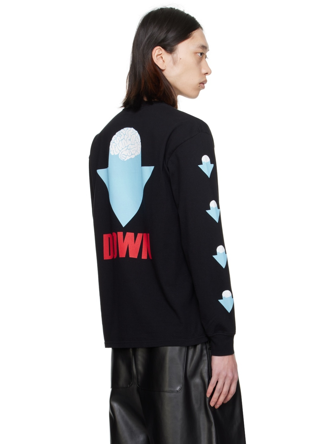 Black Printed Long Sleeve T-Shirt - 3