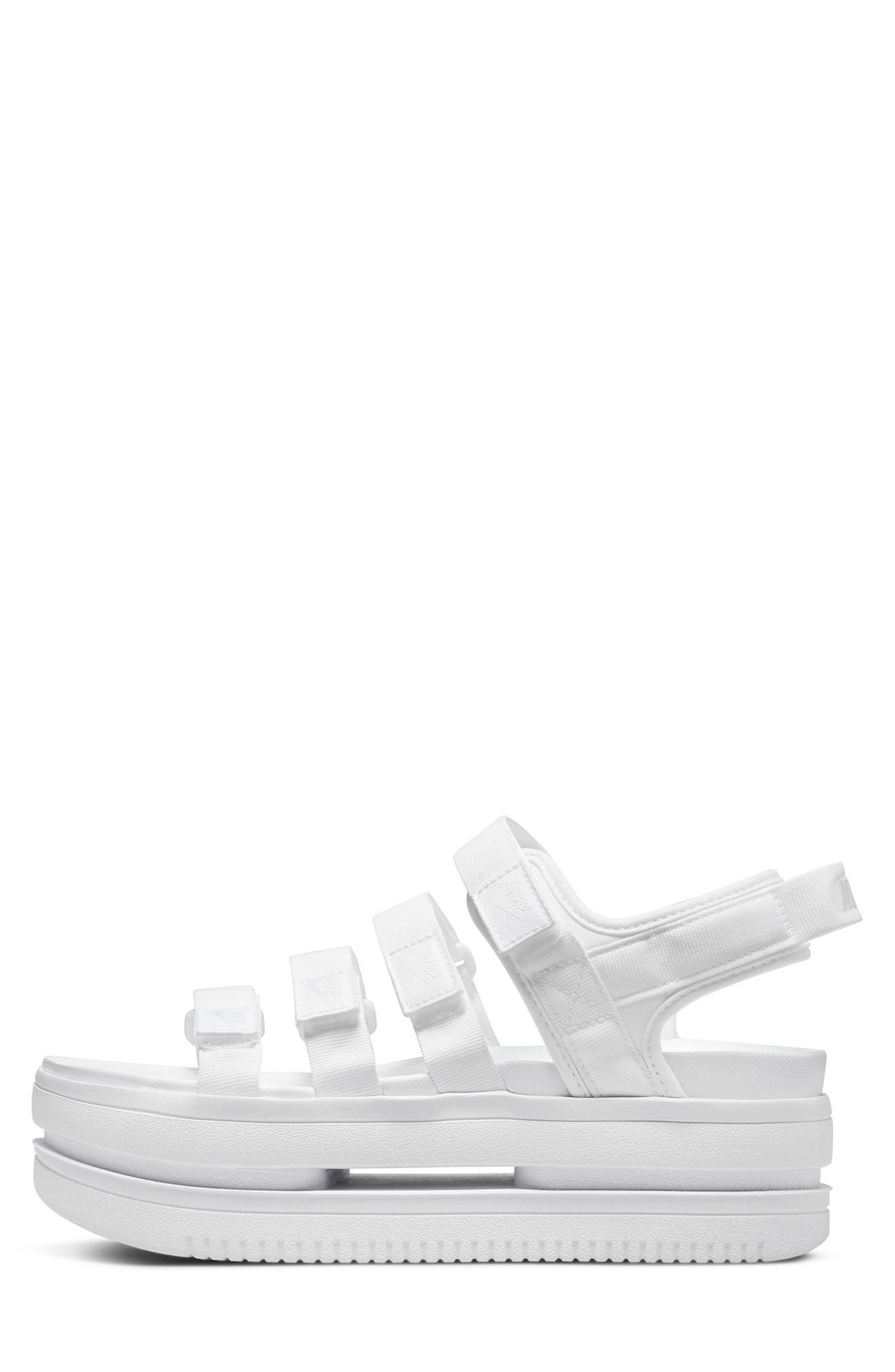 Nike Icon Classic Platform Sandal in White/Pure Platinum/White at Nordstrom - 6