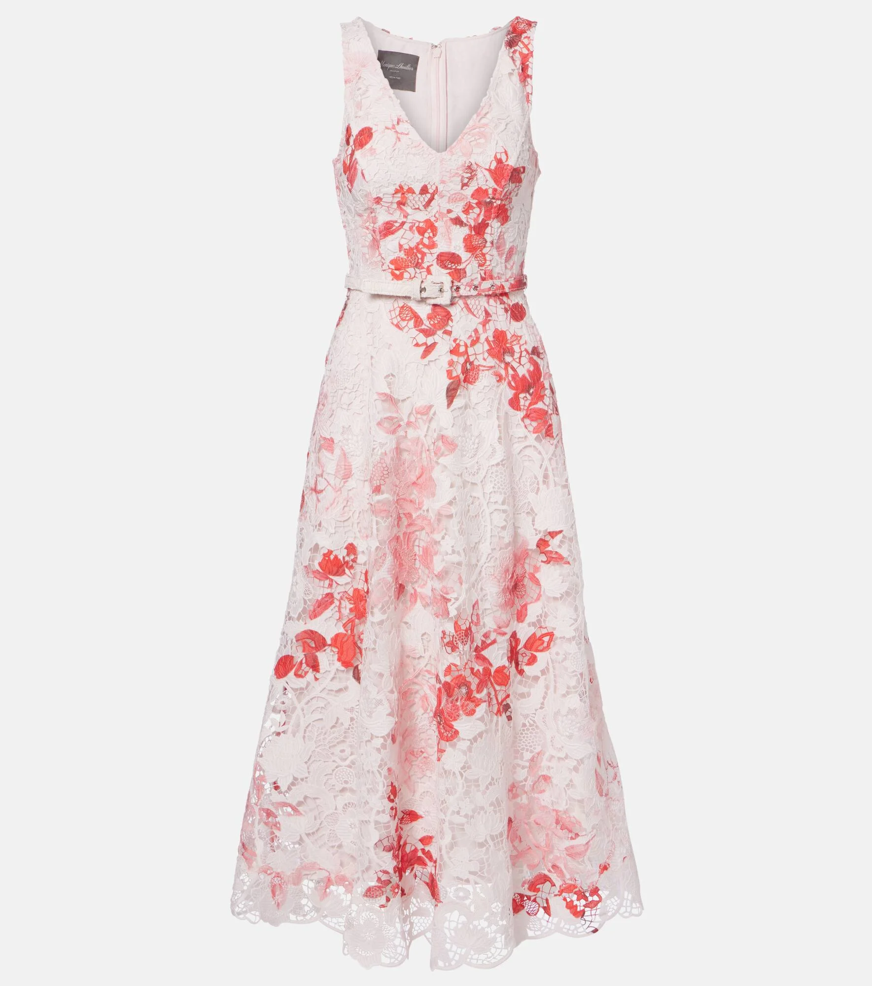Belted floral midi dress - 1
