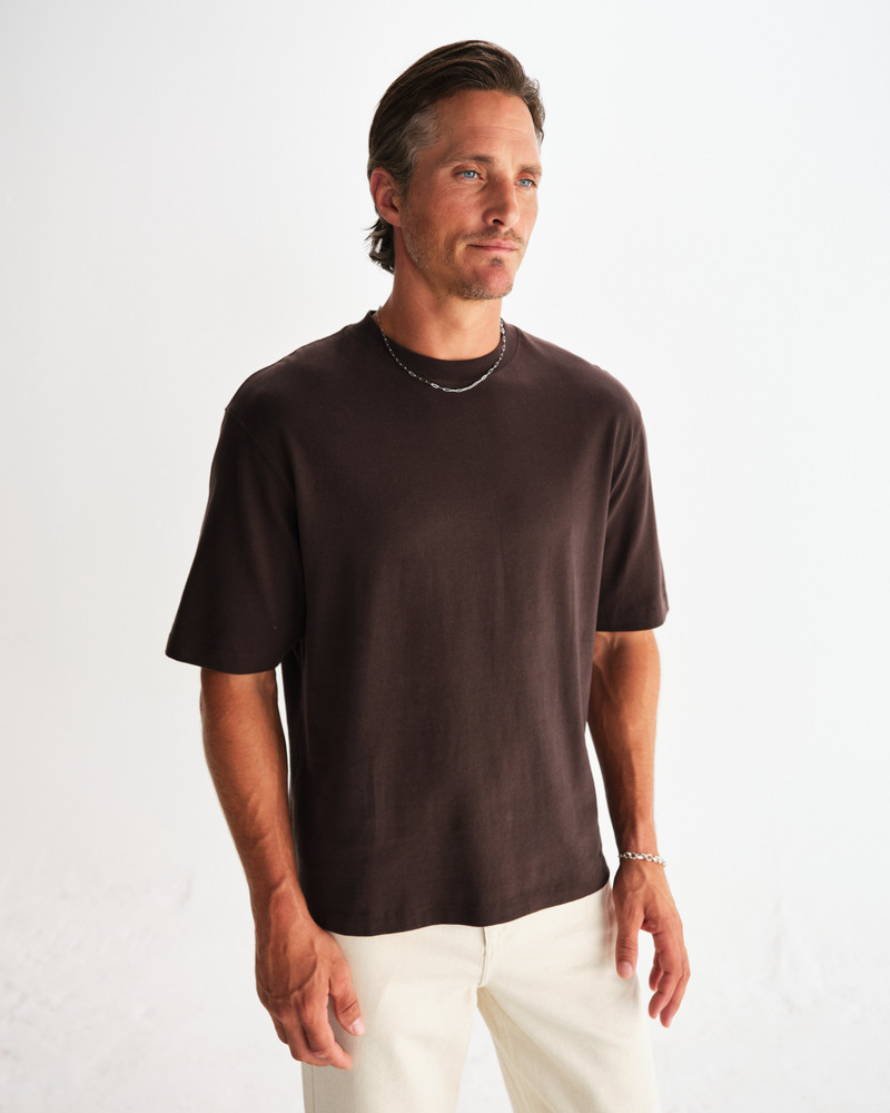 Wax London Milton - Dark Brown Organic Emorised Cotton T-Shirt outlook