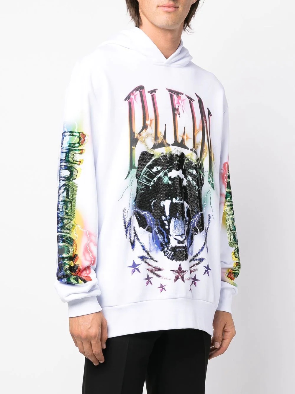 logo-print long-sleeved hoodie - 3