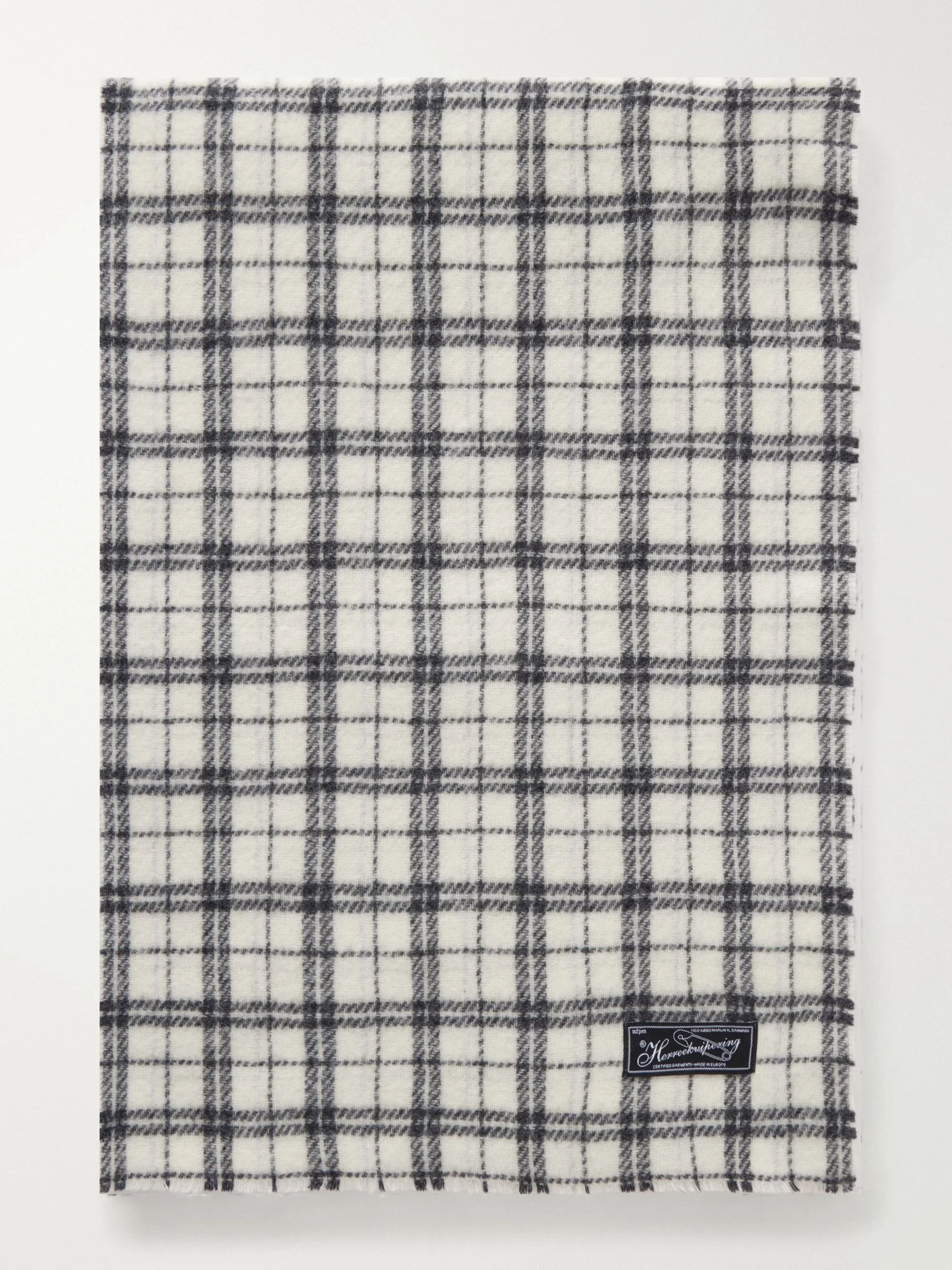 Facade checked felted wool scarf Off-white - 1