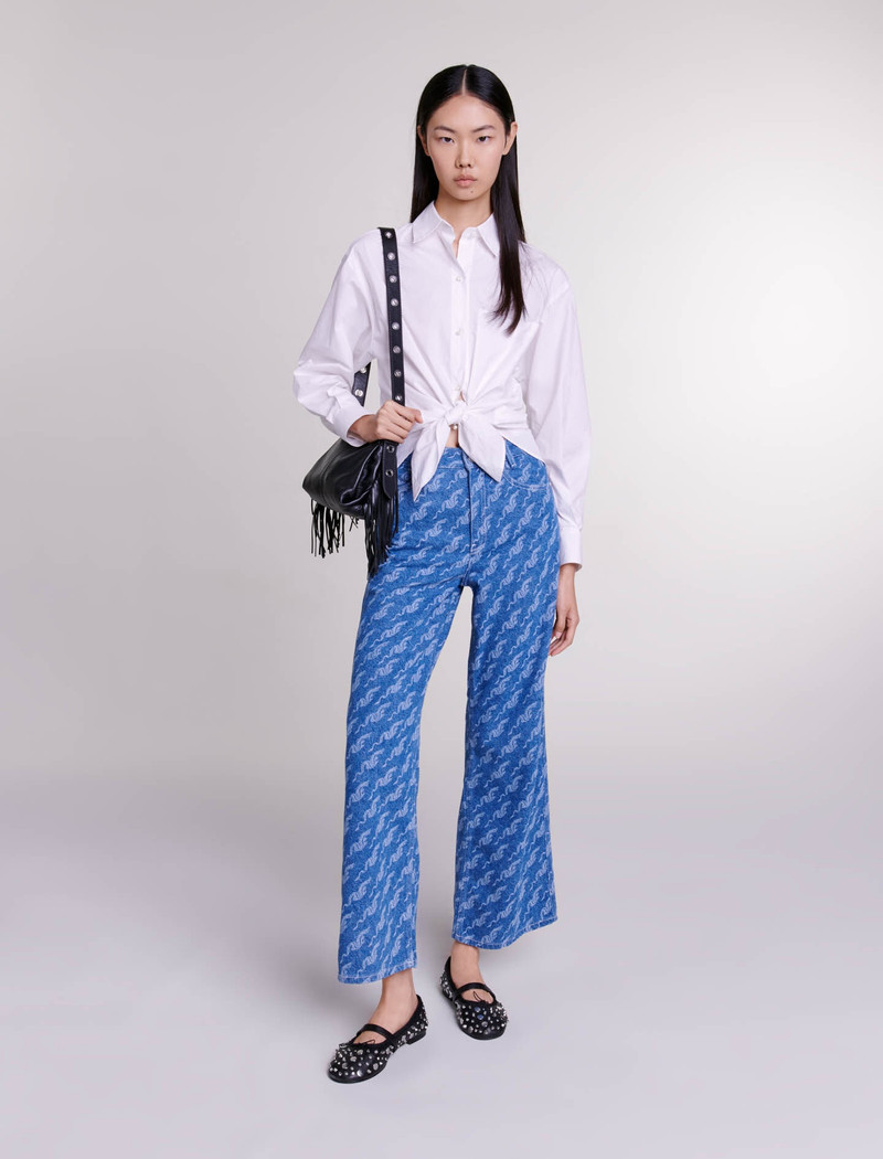 maje Wide-leg patterned jeans outlook