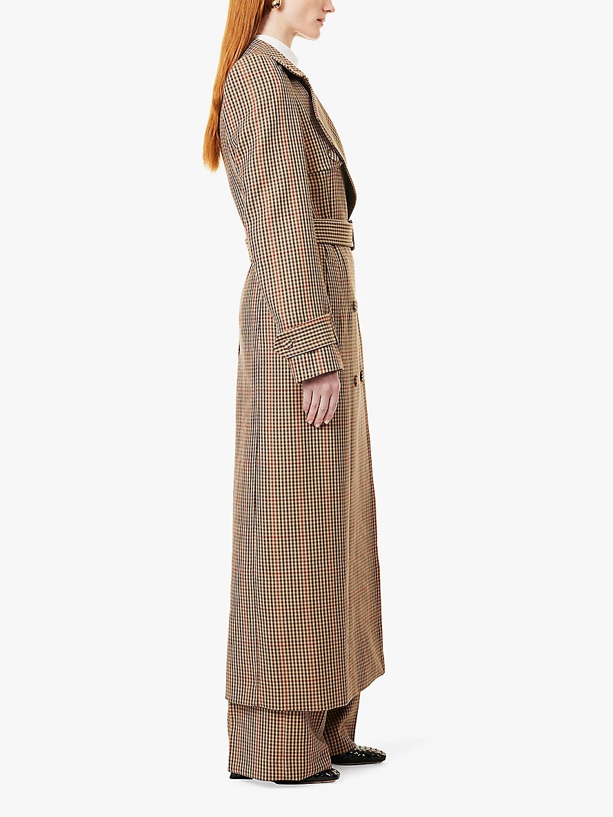 Remis check-pattern double-breasted wool coat - 3