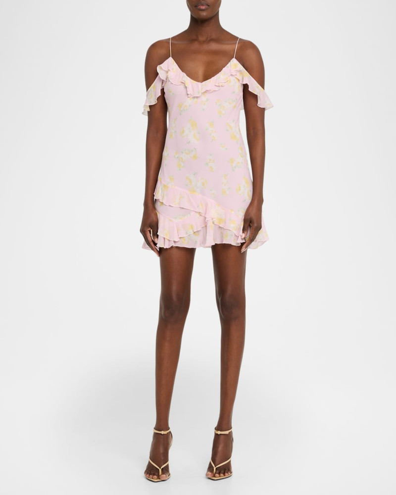 LoveShackFancy Timara Off-Shoulder Mini Dress outlook