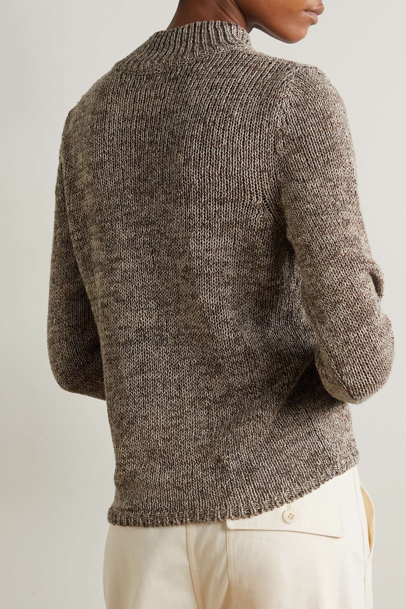 Linen, cotton and silk-blend sweater - 4