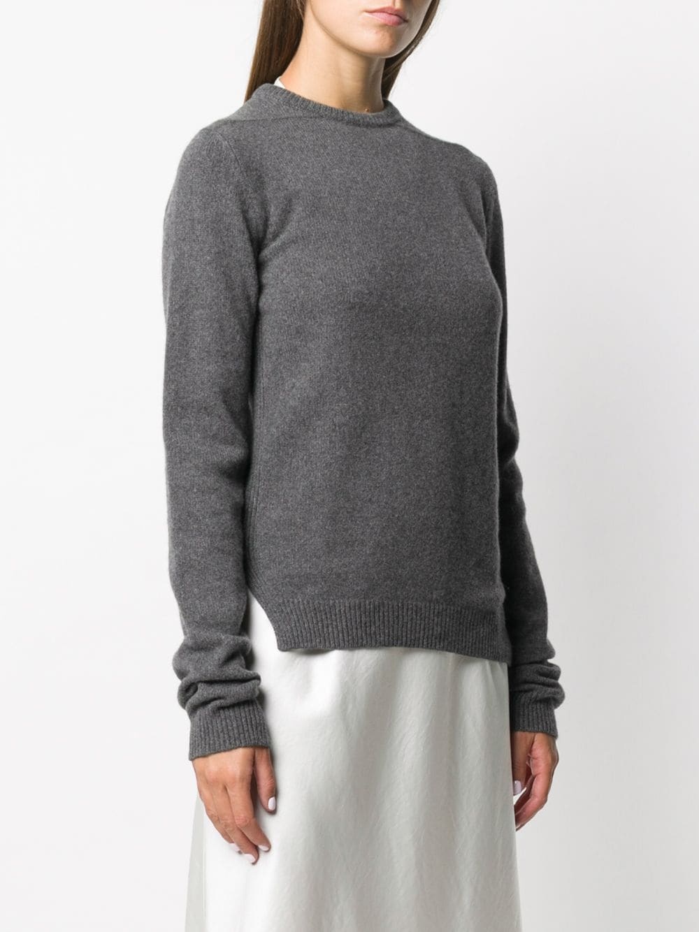 side-slit crew-neck jumper - 3