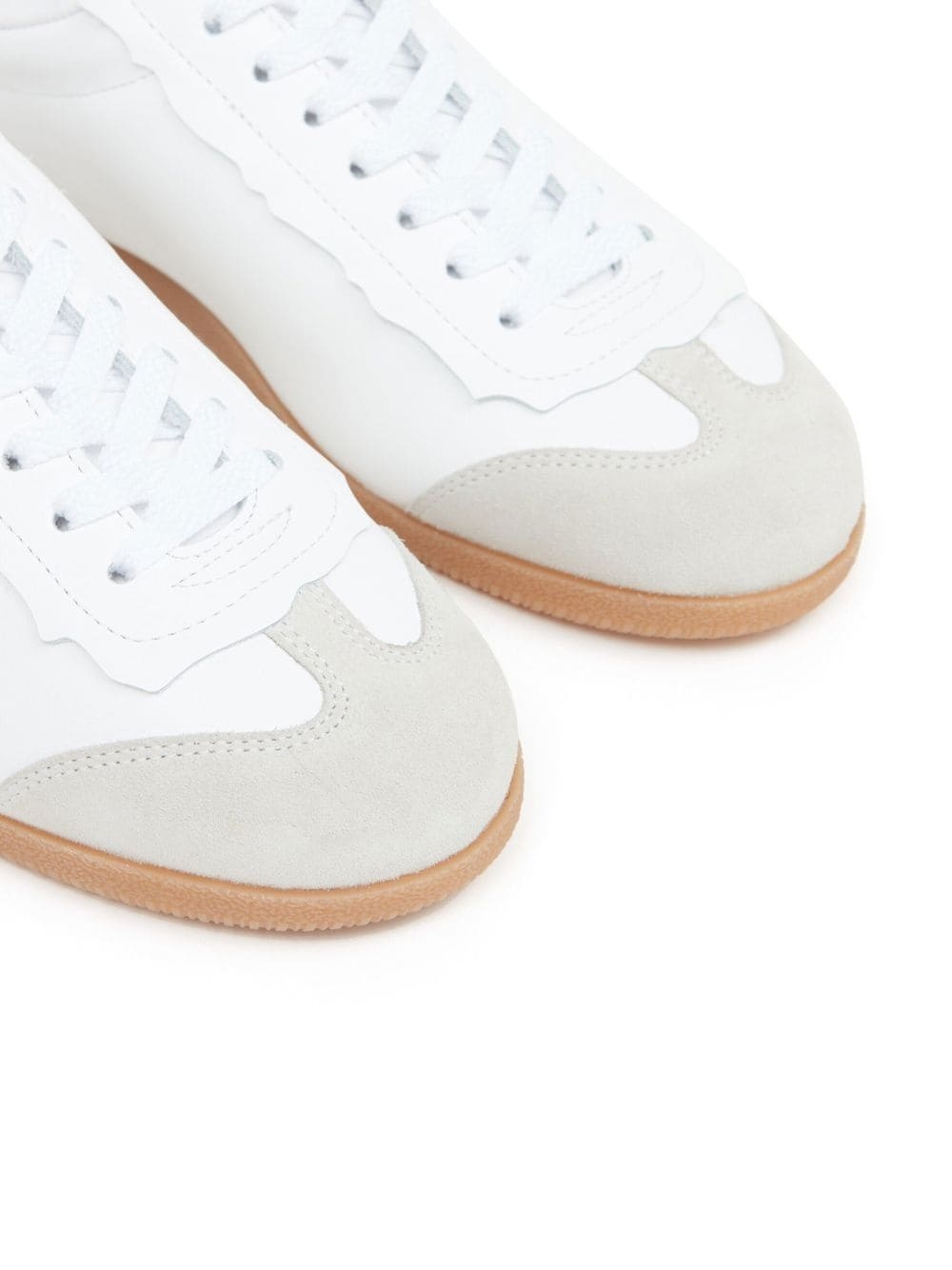 low-top leather trainers - 4