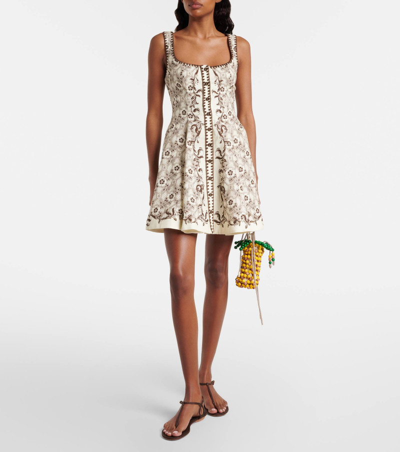 ALÉMAIS Printed linen and cotton minidress outlook