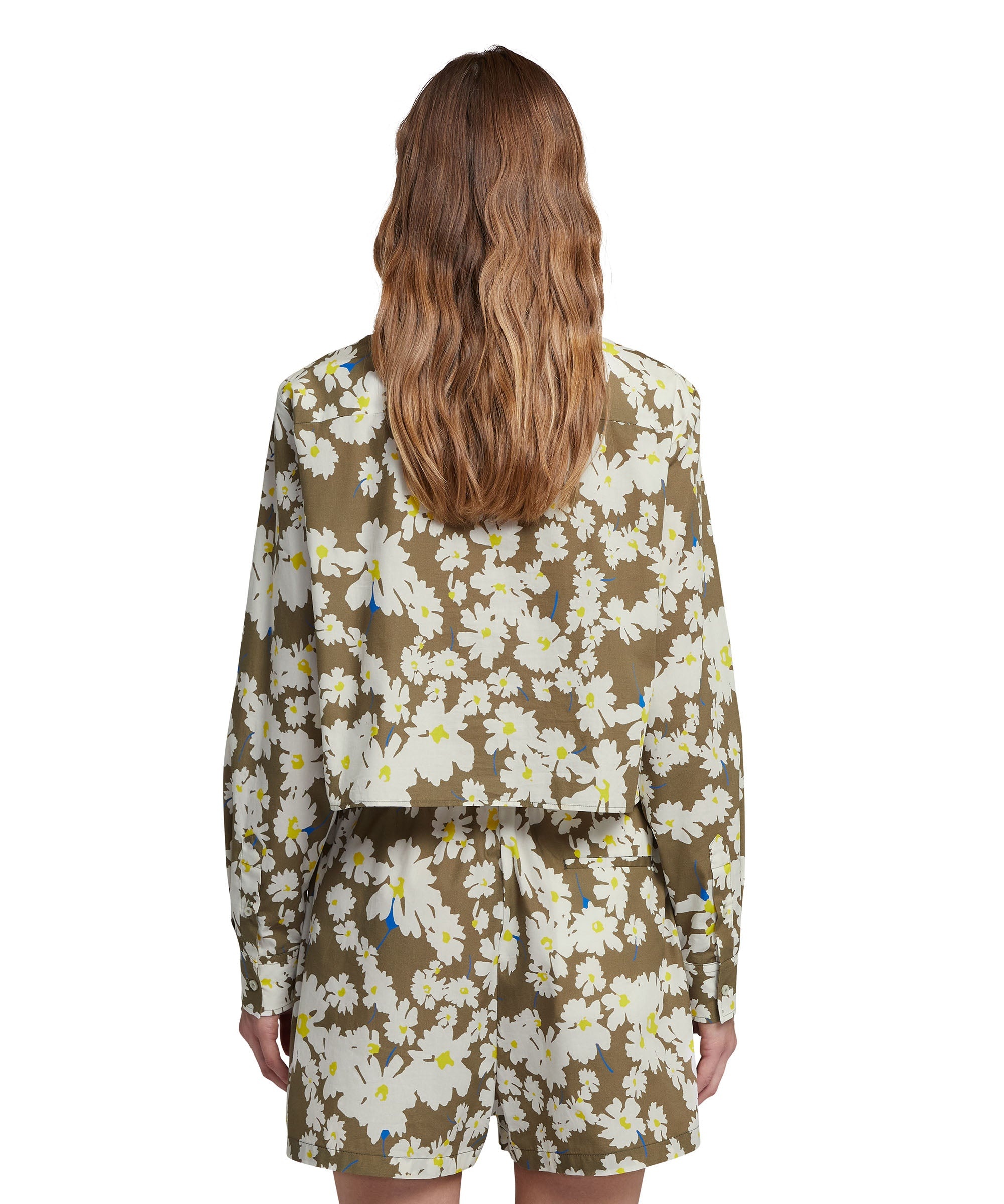 Poplin  crop shirt with daisy print - 3