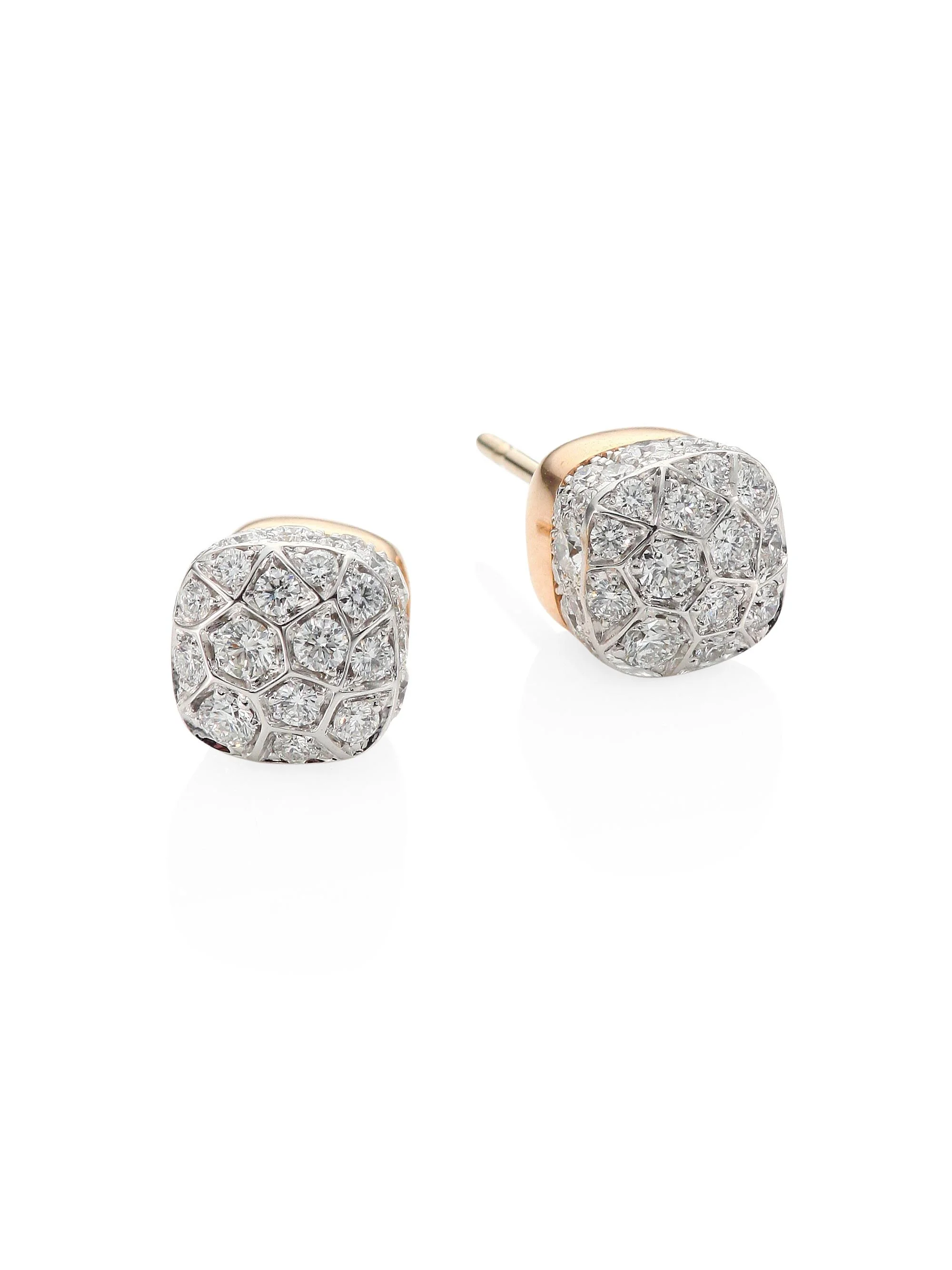 Women's Nudo Diamond & 18K Rose Gold Stud Earrings - Rose Gold - 1