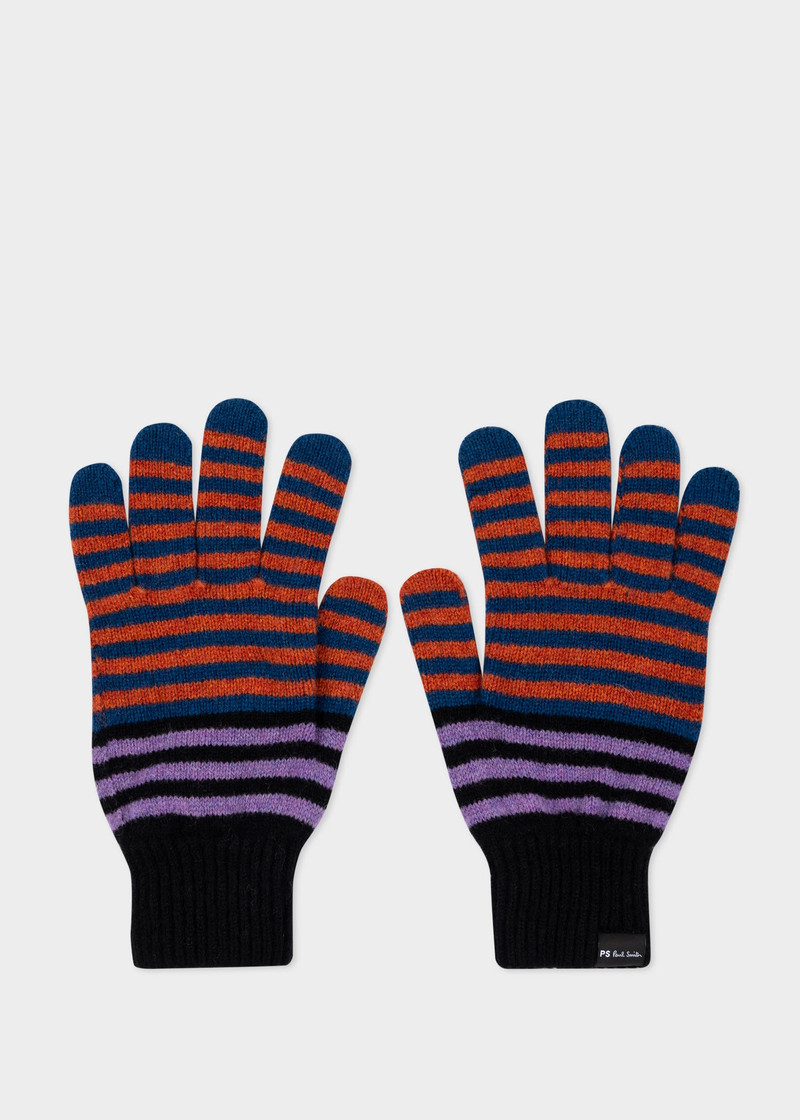 Stripe Lambswool Gloves 1
