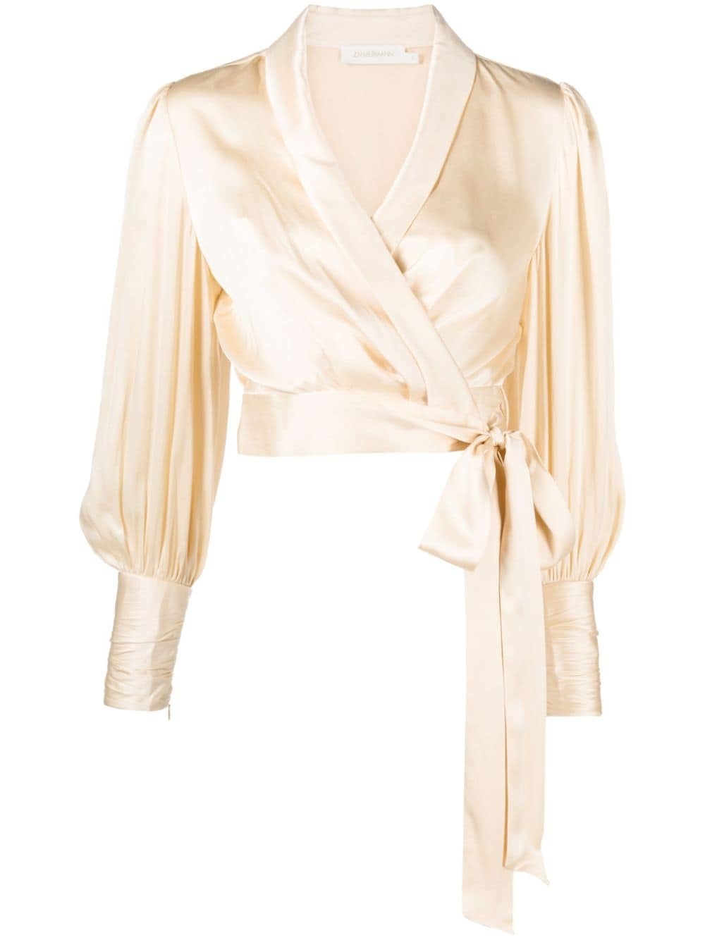 satin silk wrap blouse - 1