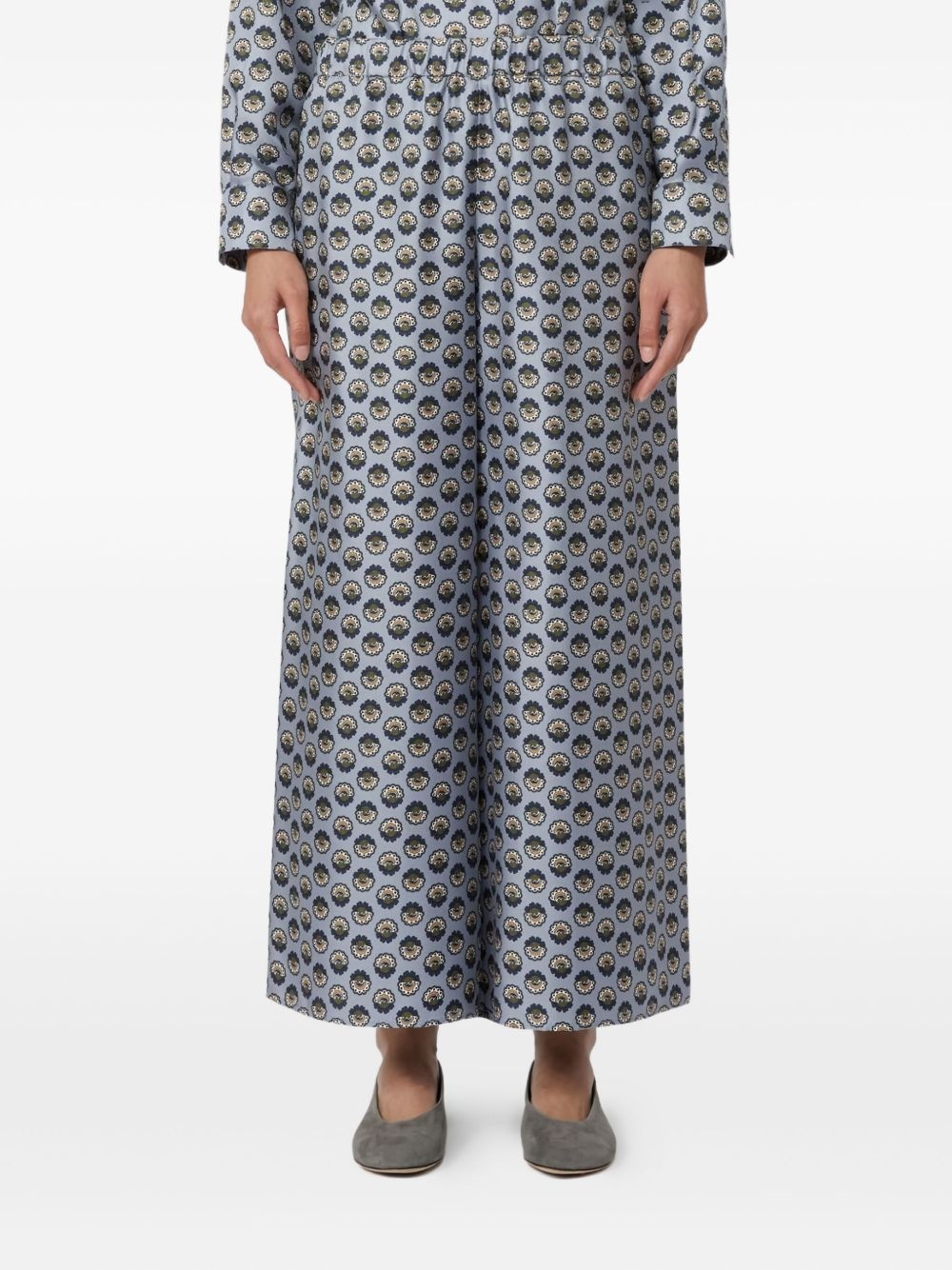 silk wide-leg trousers - 3