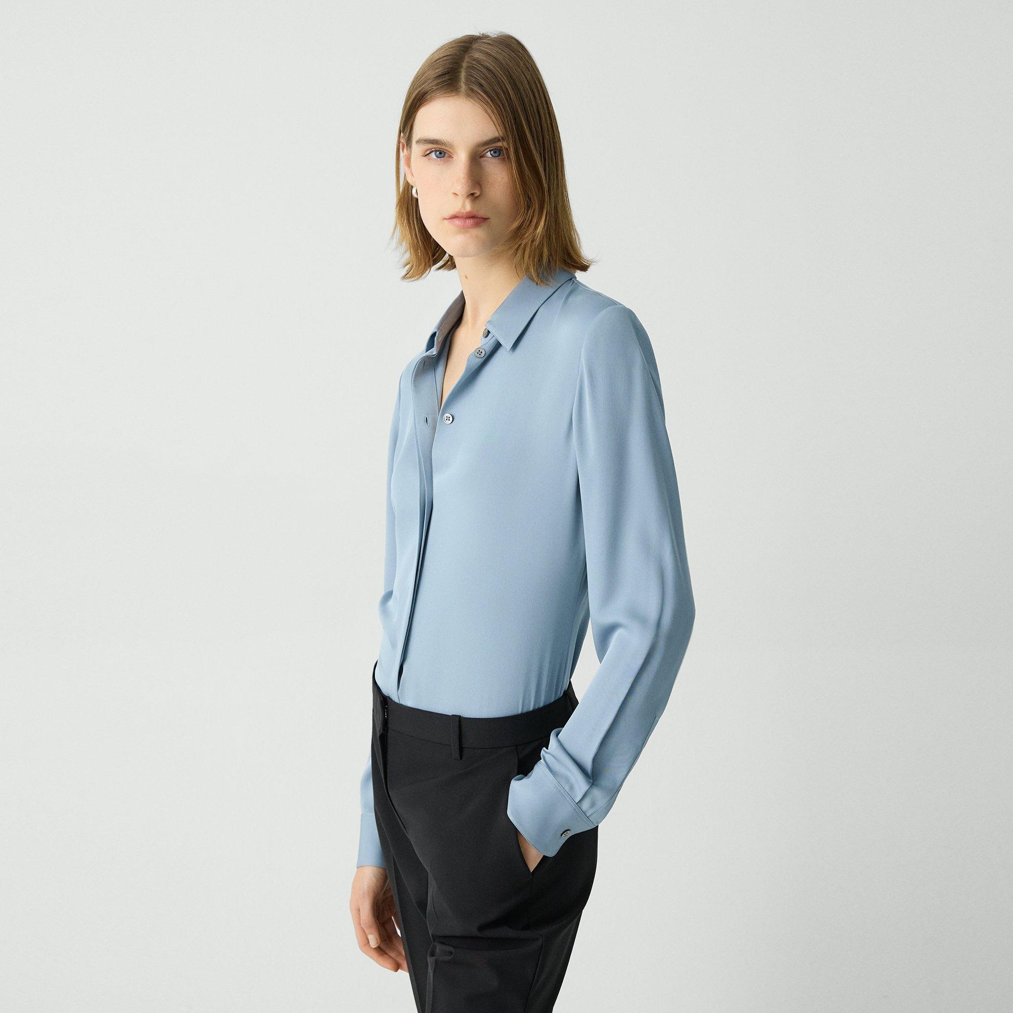 Fitted Shirt in Silk Georgette - 3