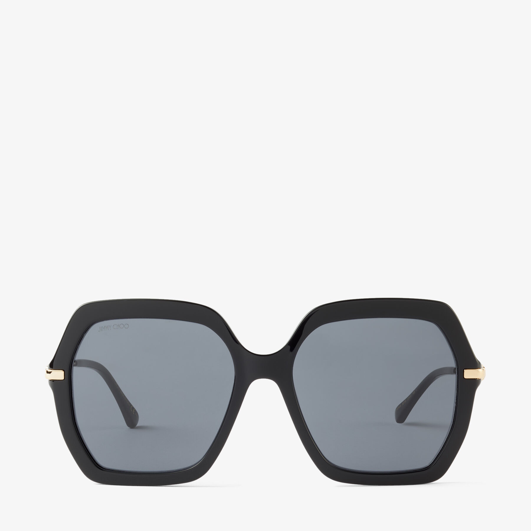 Esther
Black Square-Frame Sunglasses with Pearls - 1