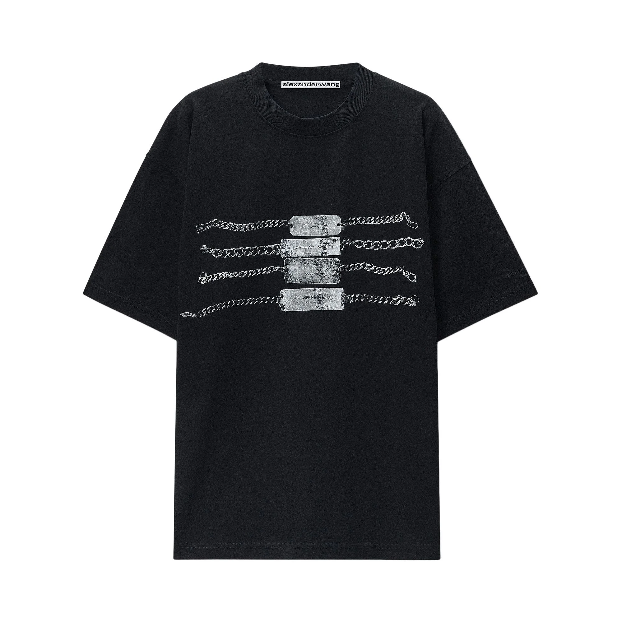 Alexander Wang Short-Sleeve Tee with Chain Graphic 'Black' - 1
