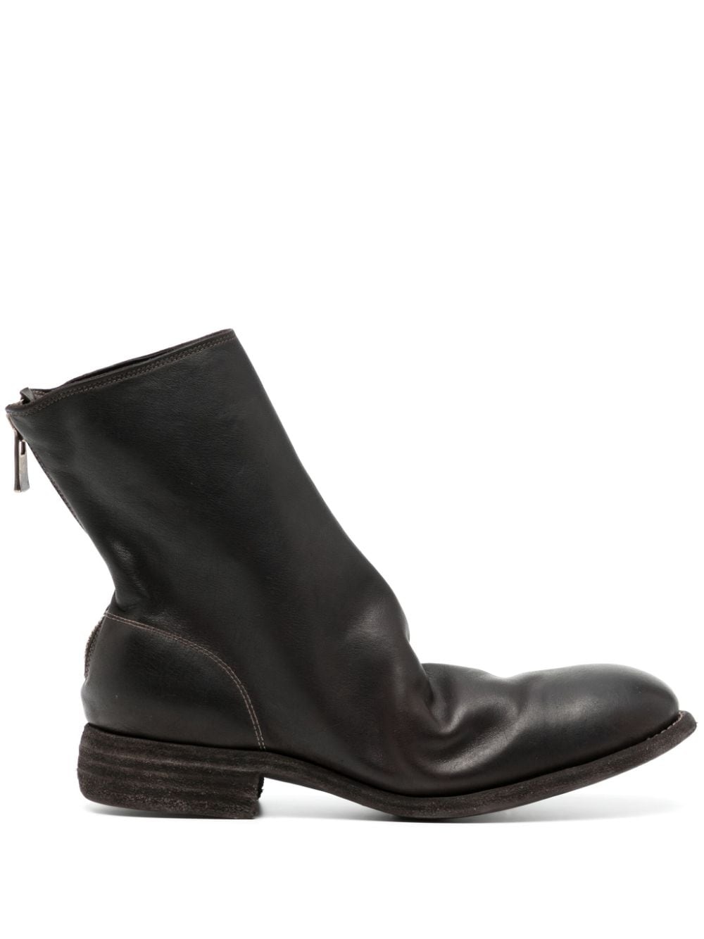 zip-fastened leather boots - 1