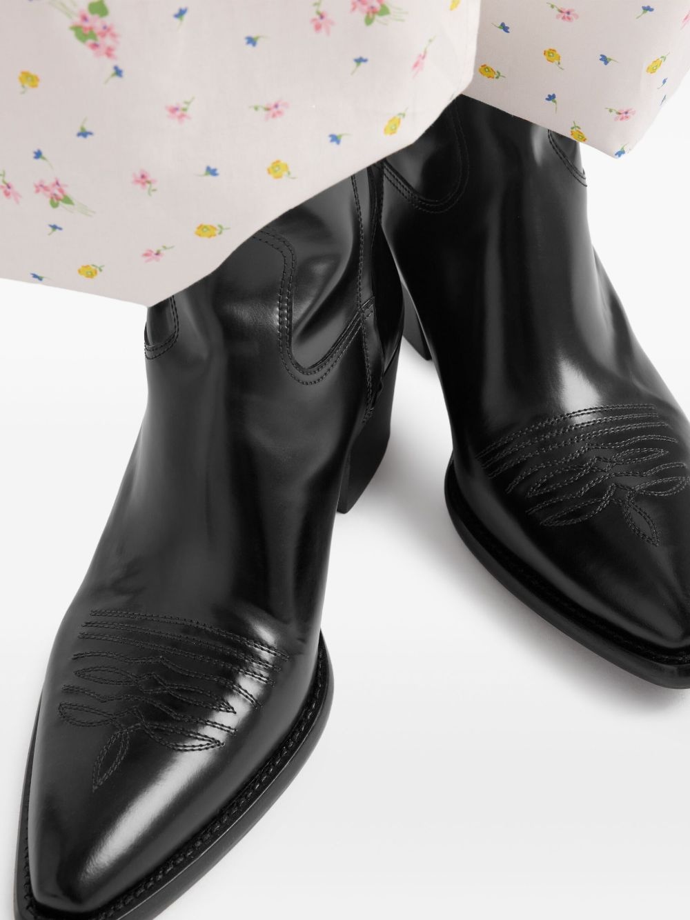 brushed-finish leather boots - 6