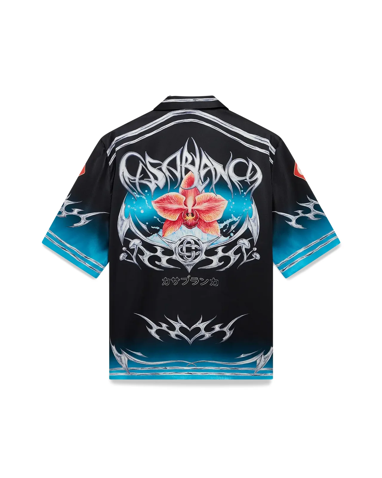 Blades Short Sleeve Silk Satin Shirt | Casablanca Paris - 1
