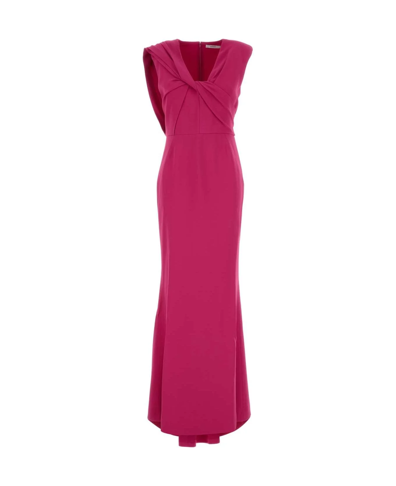 Fuchsia Stretch Crepe Dress - 1