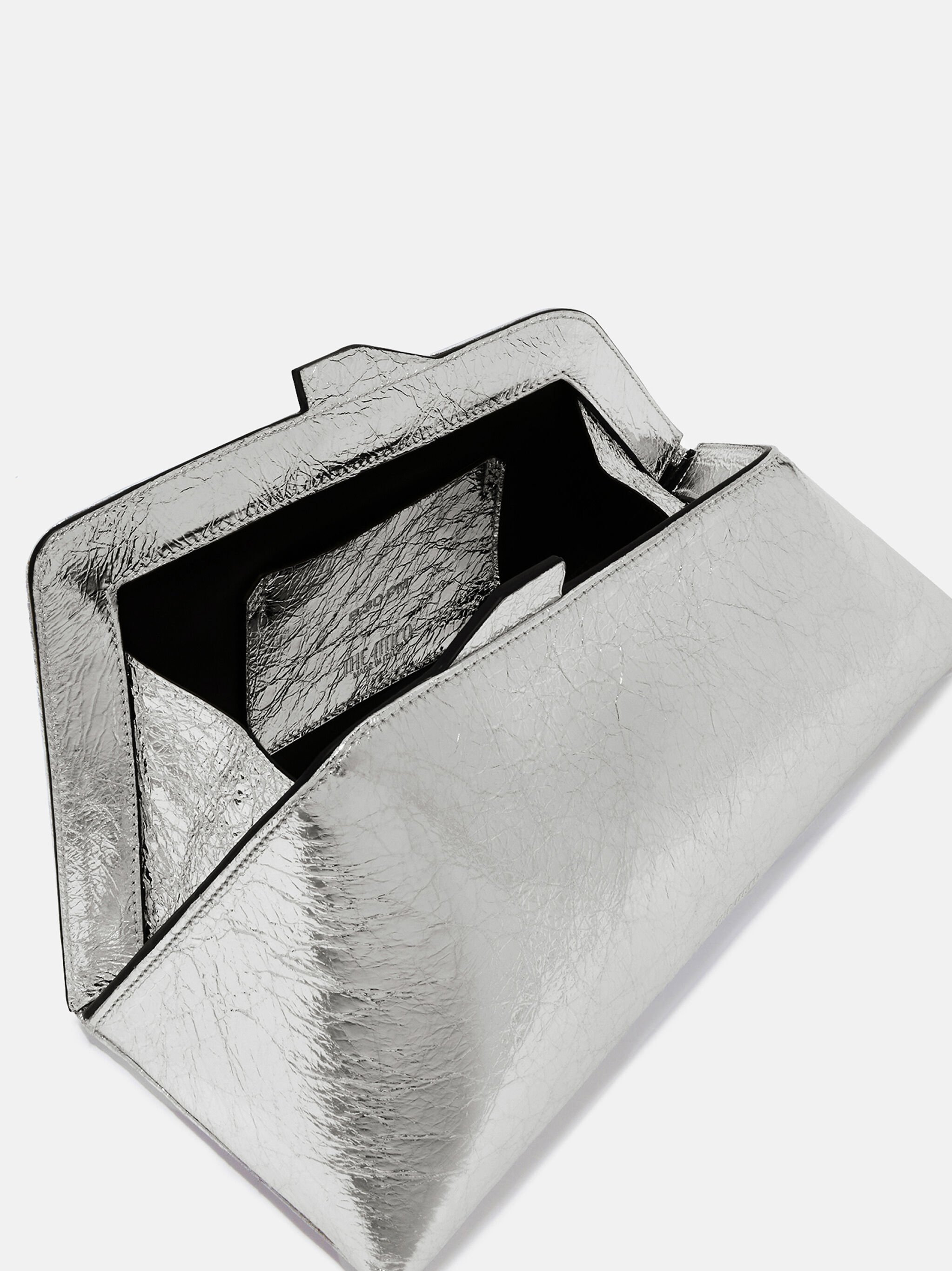 ''8.30 PM'' SILVER OVERSIZED CLUTCH - 4