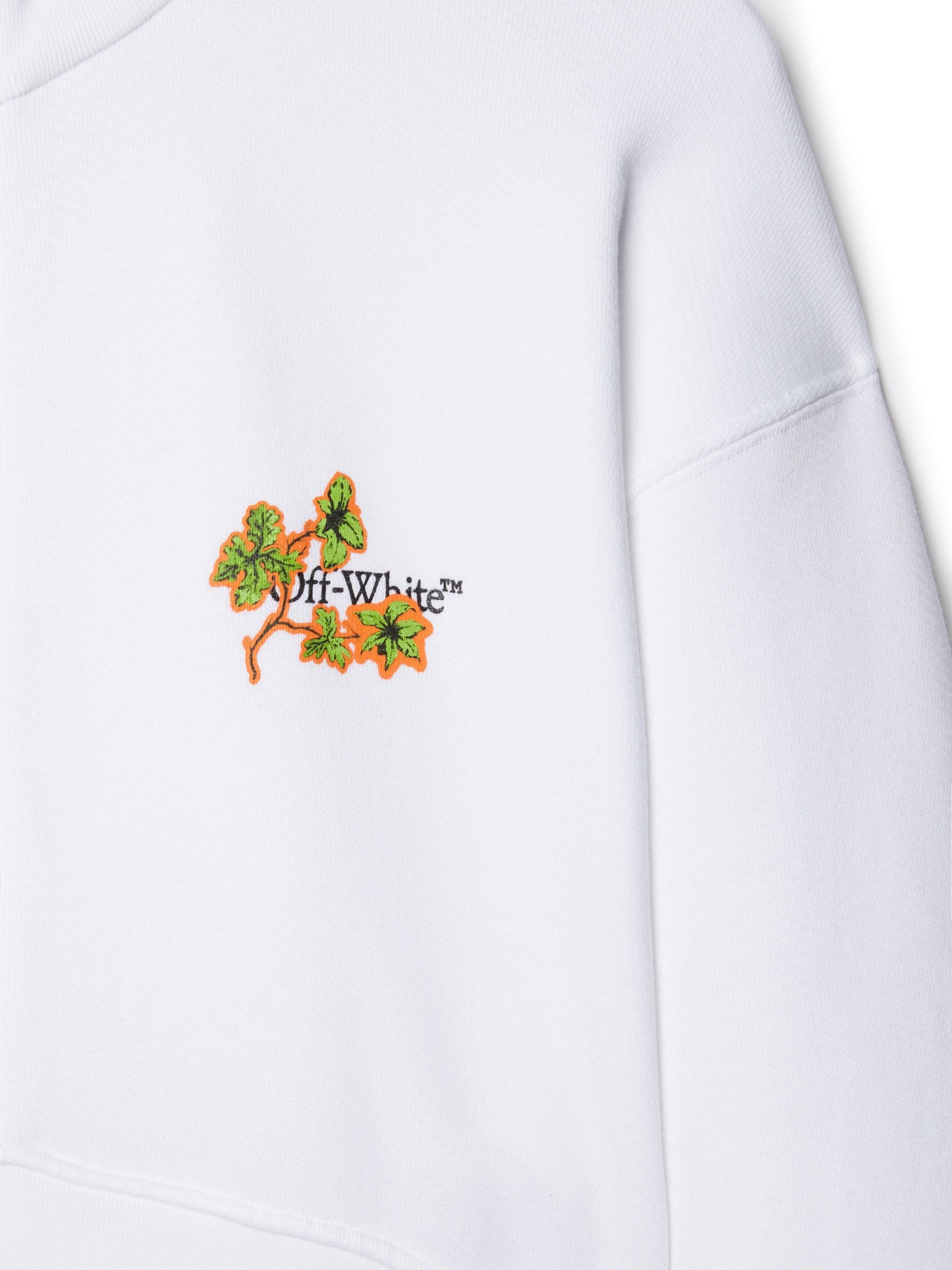 White Ramage Flower Arrow Zip Crewnek - 3