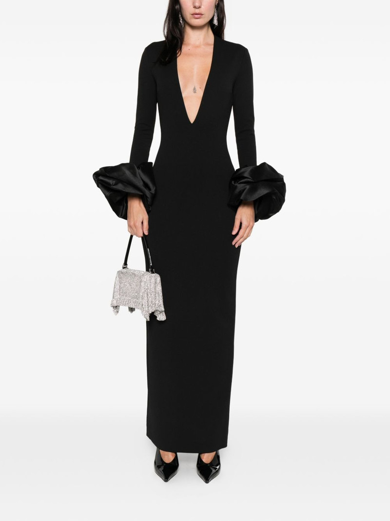 SOLACE LONDON V-neck ruffled dress outlook