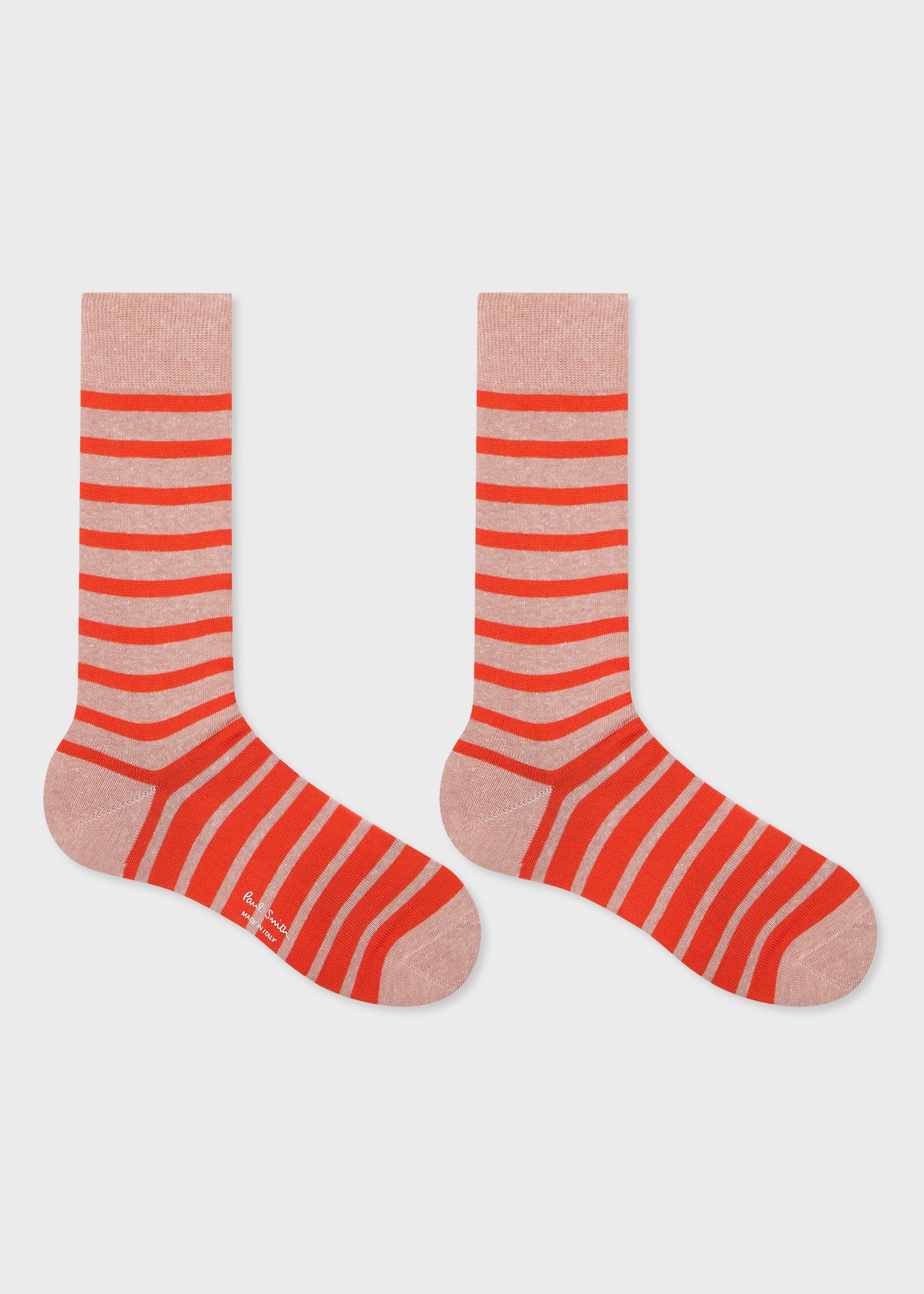 Light Pink Cotton-Blend Stripe Socks - 2