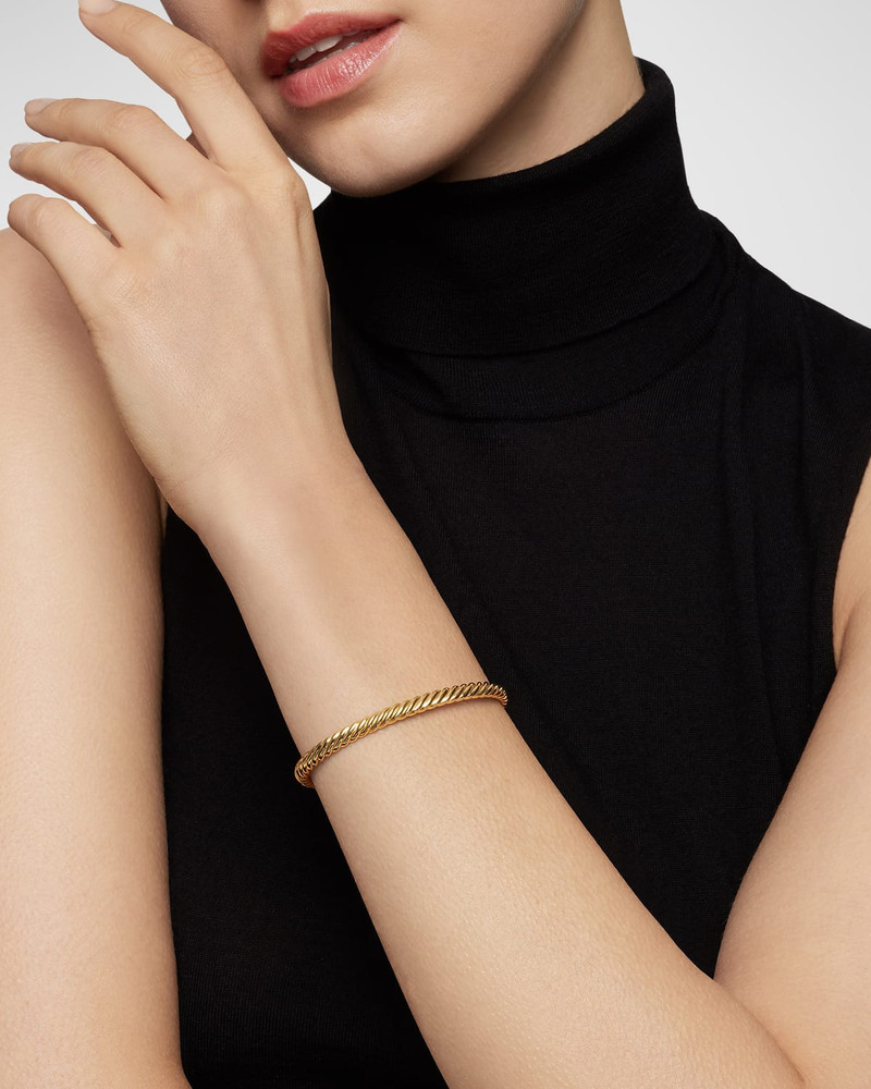 DAVID YURMAN 4.5mm Cablespira Oval Bracelet in 18k Gold outlook