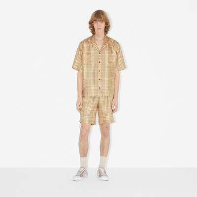 Burberry Check Silk Twill Drawcord Shorts outlook