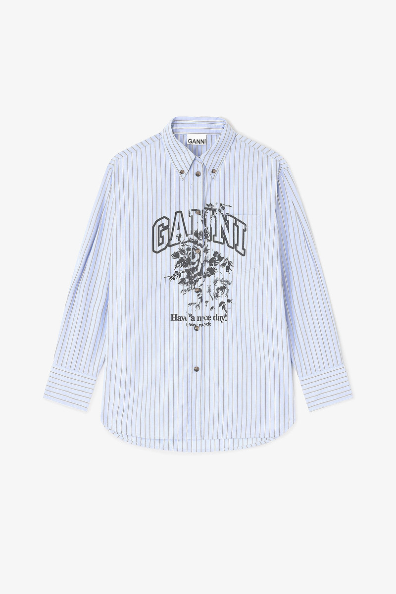 BLUE STRIPE LOGO SHIRT 1