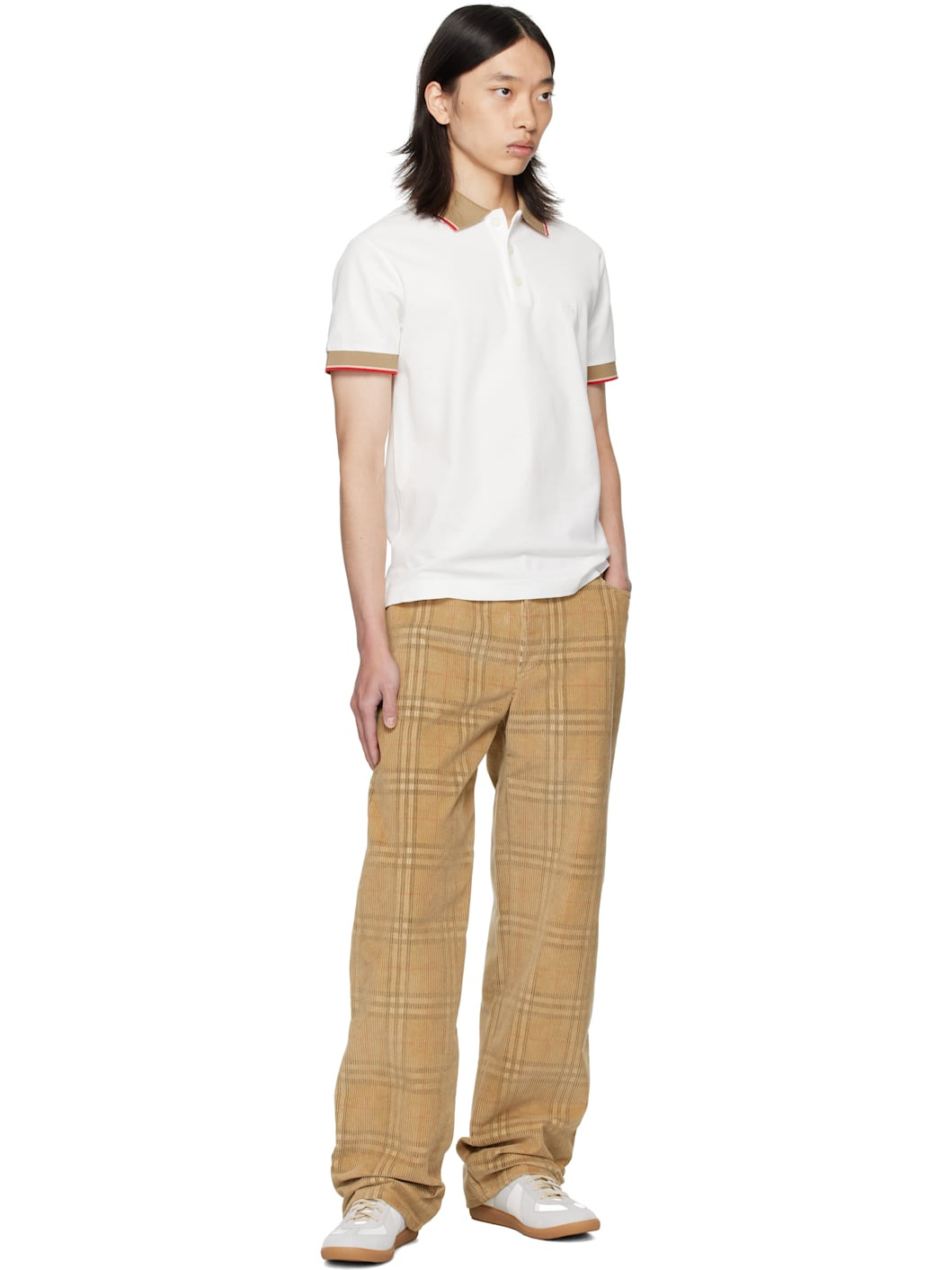 White Logo Collar Cotton Polo - 4