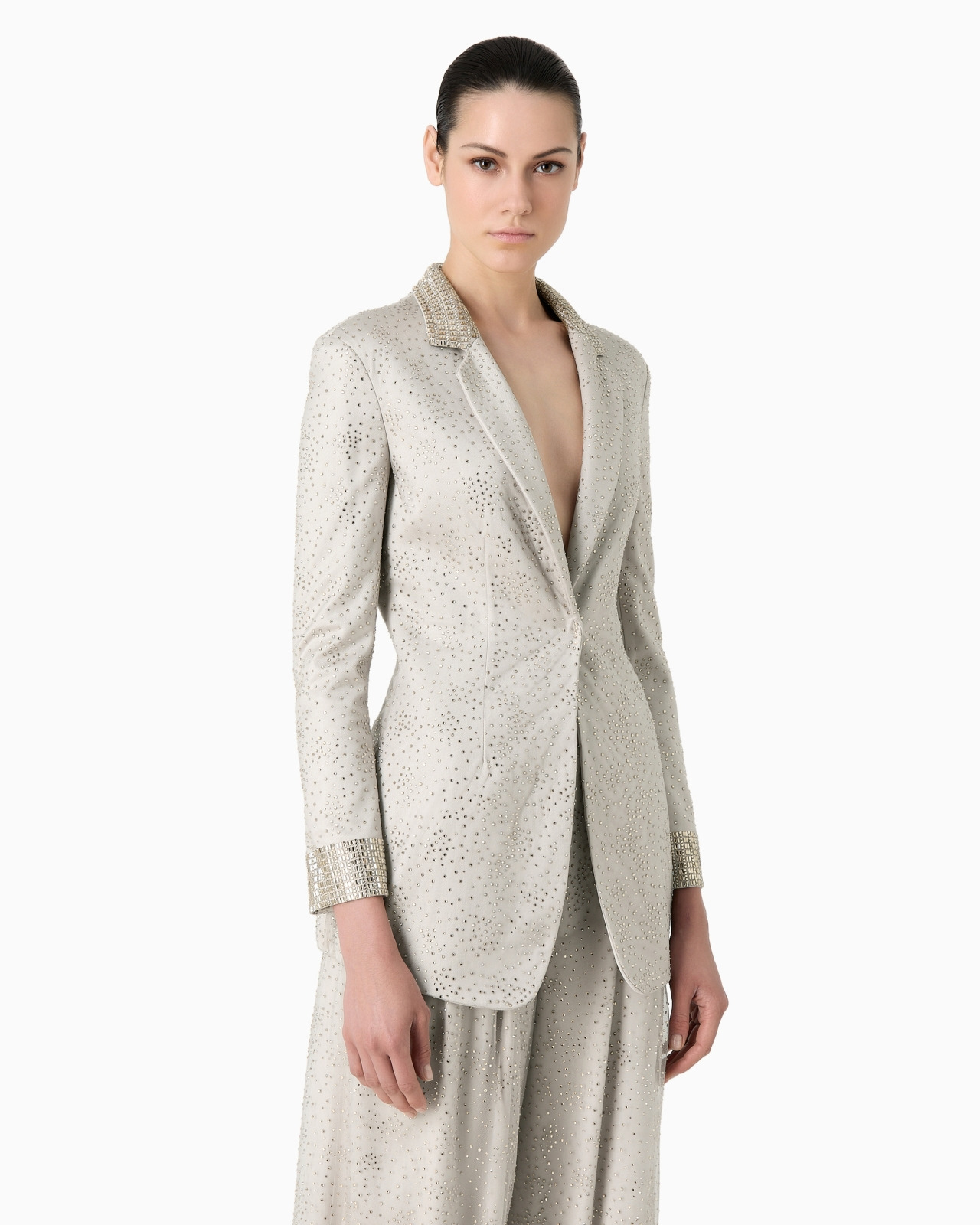 Crystal-embroidered single-breasted jacket - 2