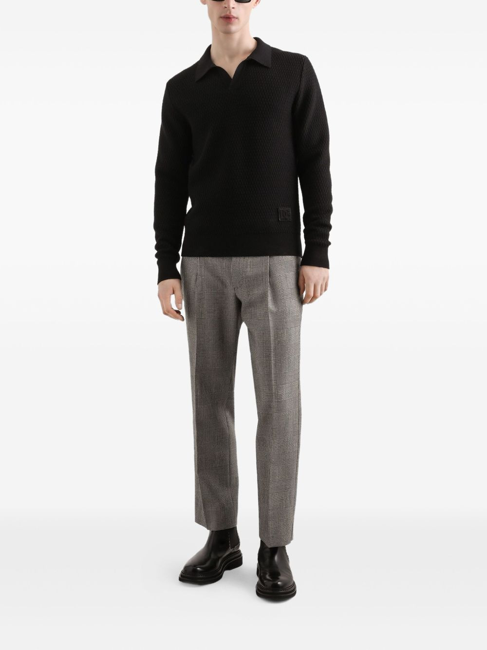 pleat-detail checked trousers - 2