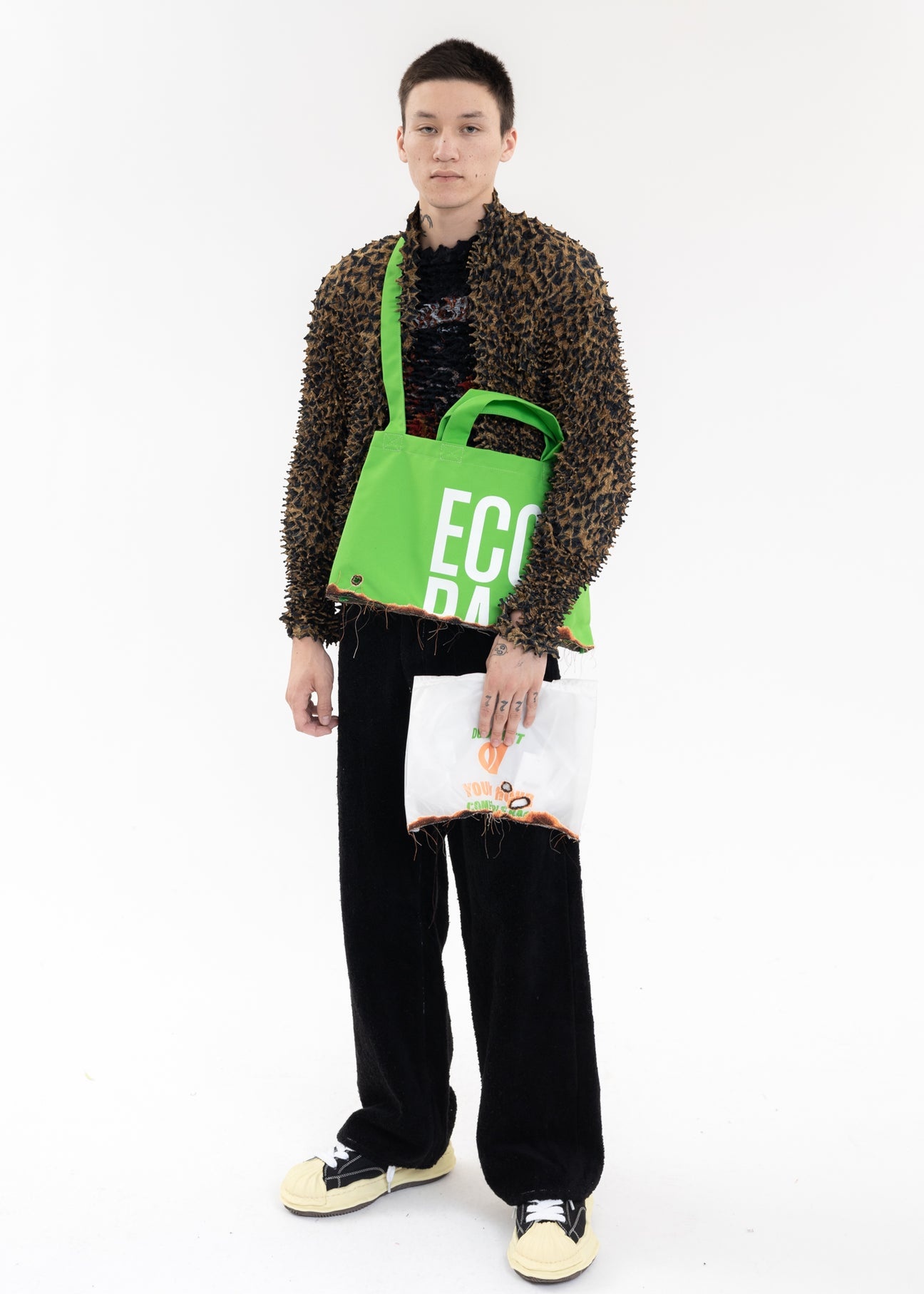 Green BURNING EMBROIDERY ECO BAG 6