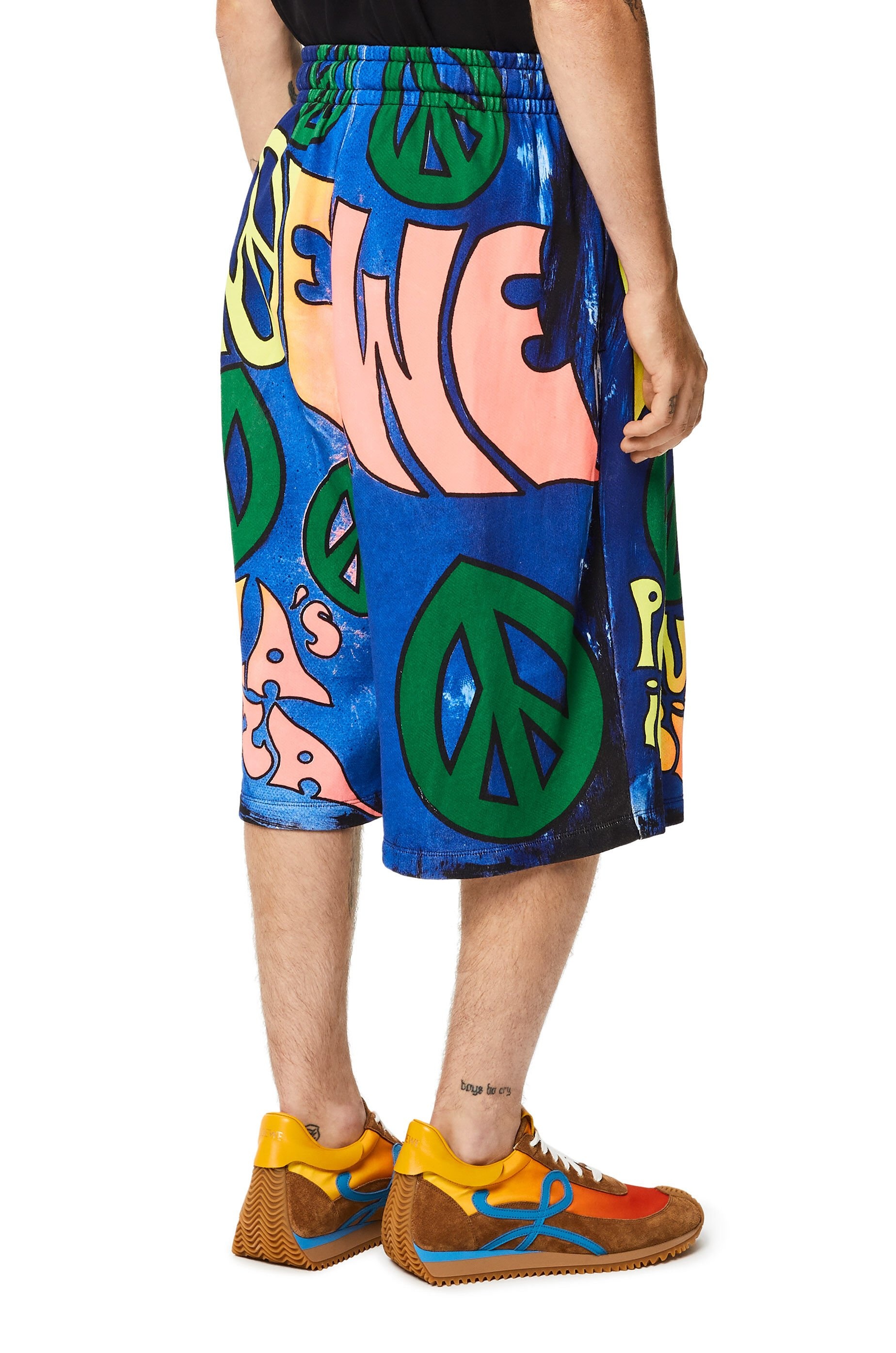 Paula's peace print shorts in cotton - 4