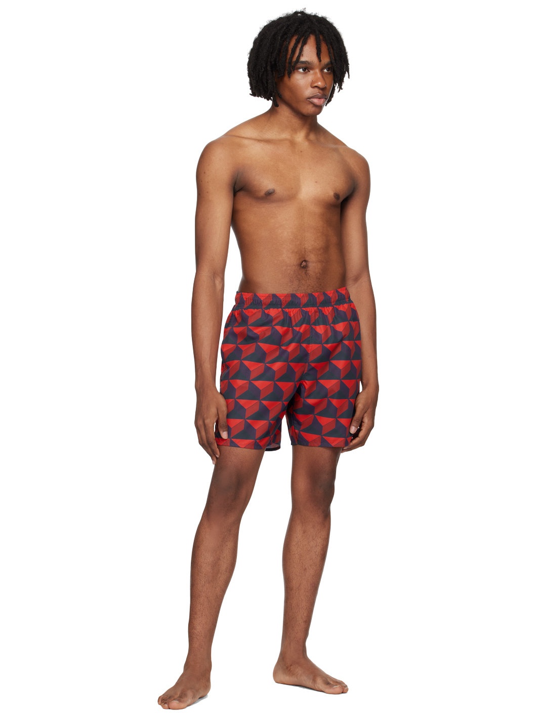 Red Robert George Print Swim Shorts - 4