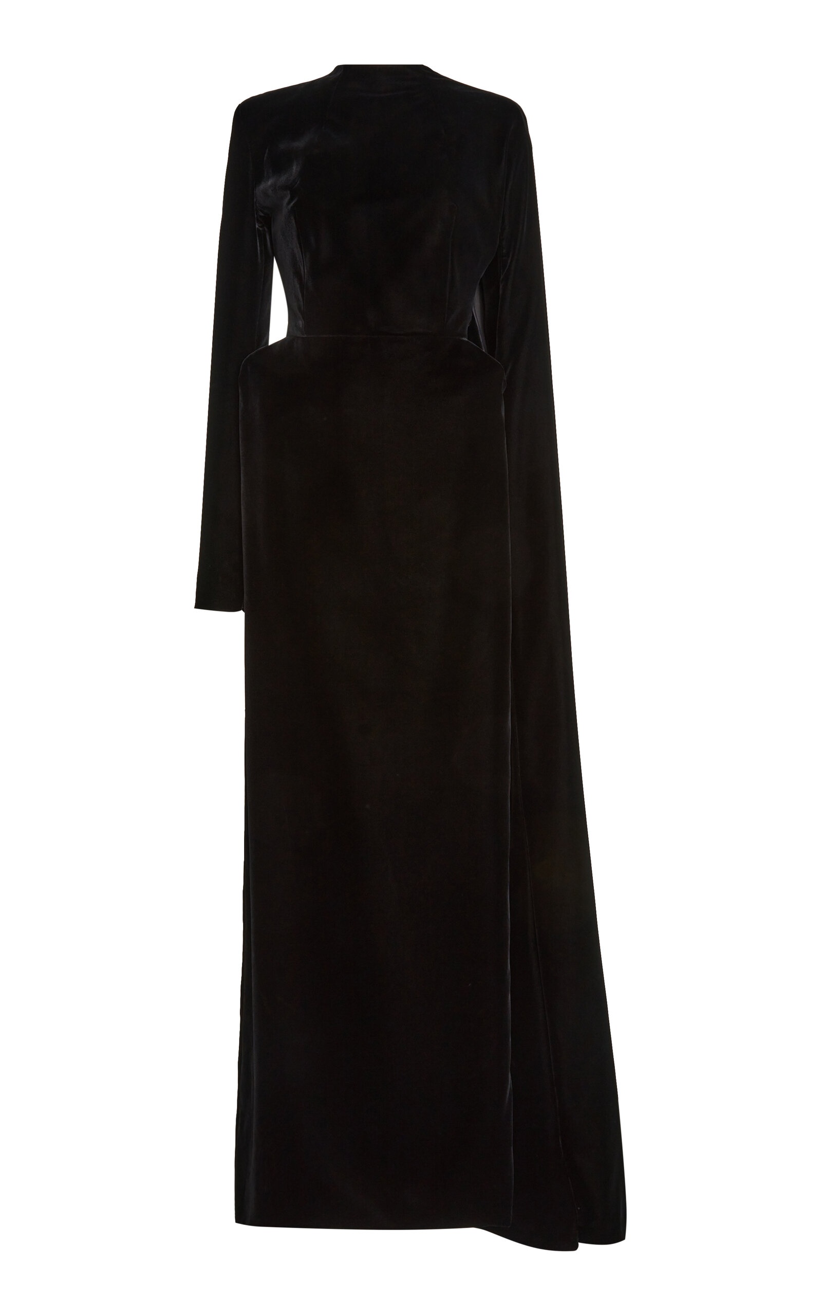 Hourglass Velvet Cape Gown black - 1