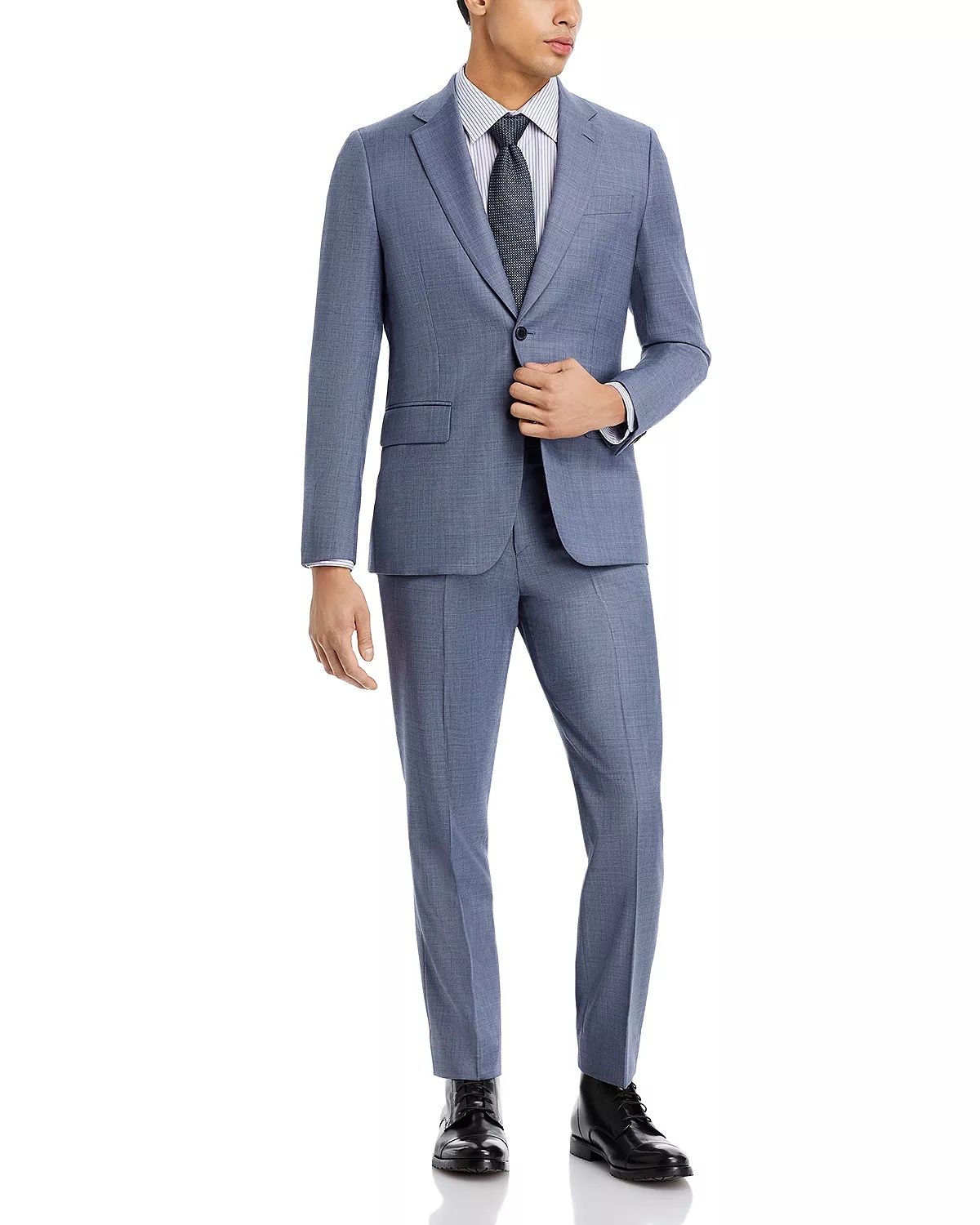 Brierly Sharkskin Tailored Fit Two Button Suit - 1