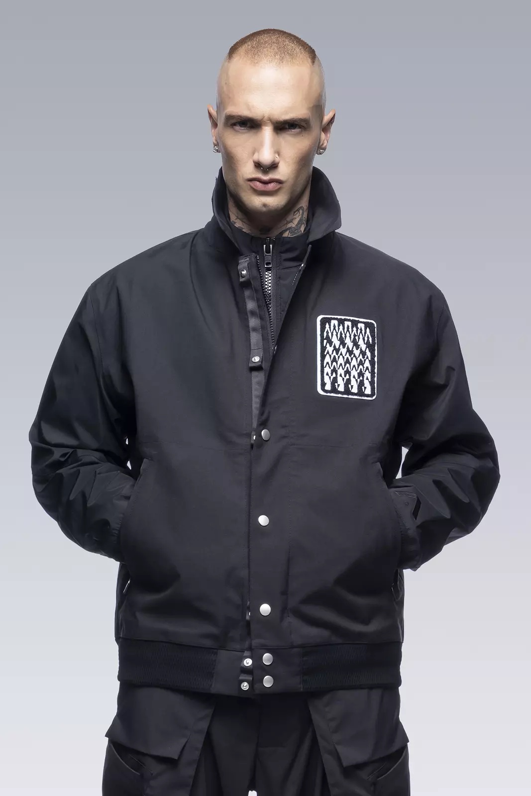 J94-VT 3L Varsity Jacket Black/Black - 2