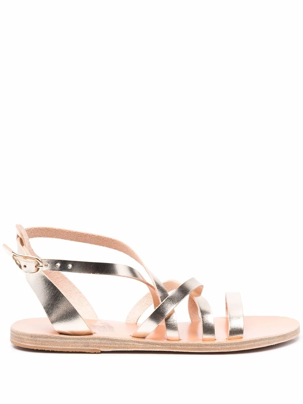 metallic-effect leather sandals - 1