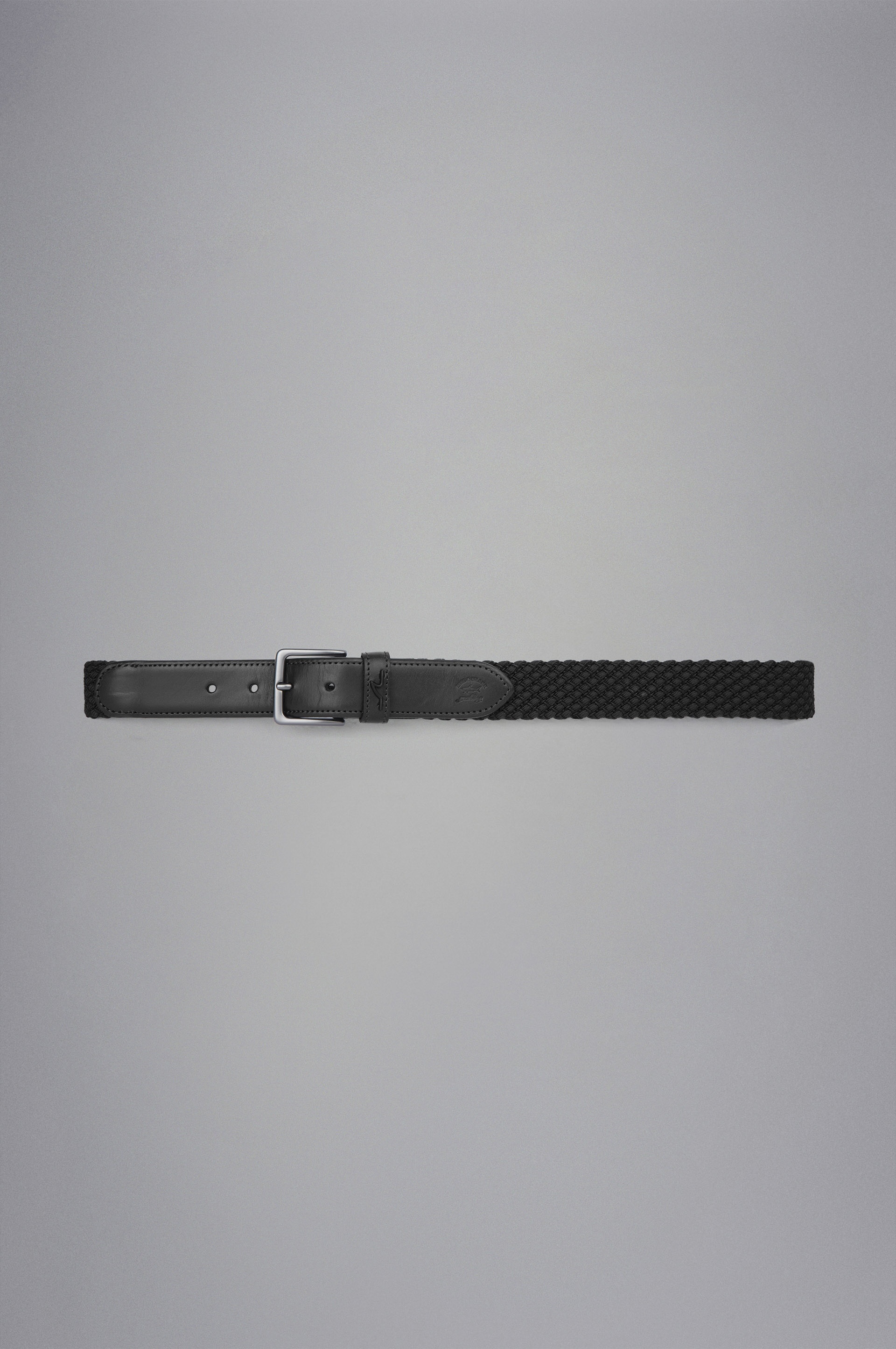 LEATHER TRIMMED WOVEN ELASTIC BELT - 3