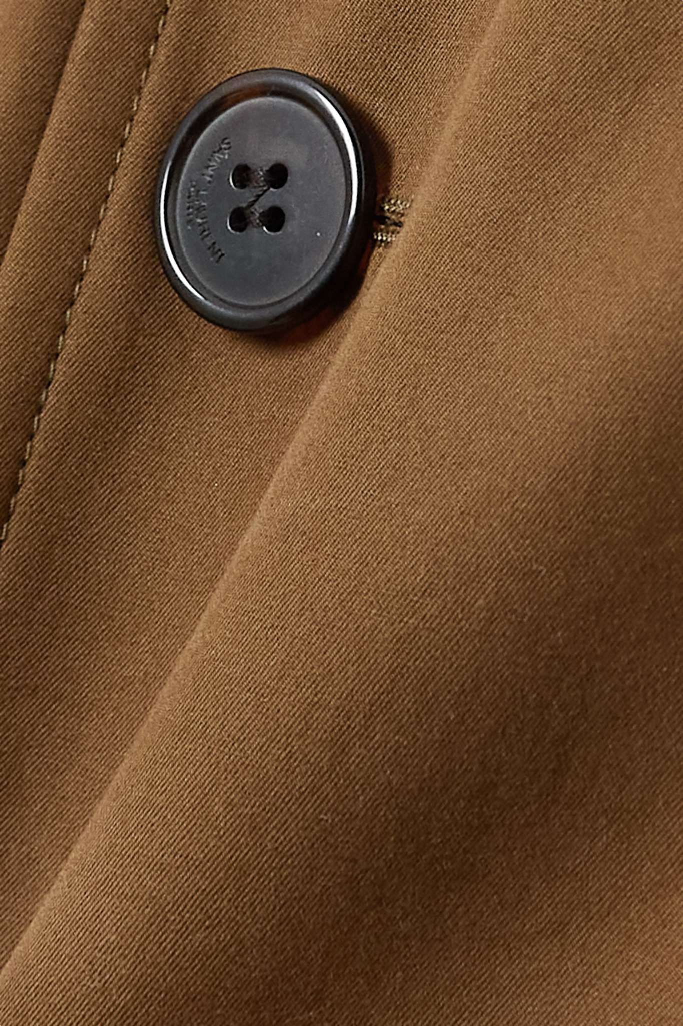 Belted double-breasted cotton-twill trench coat - 4