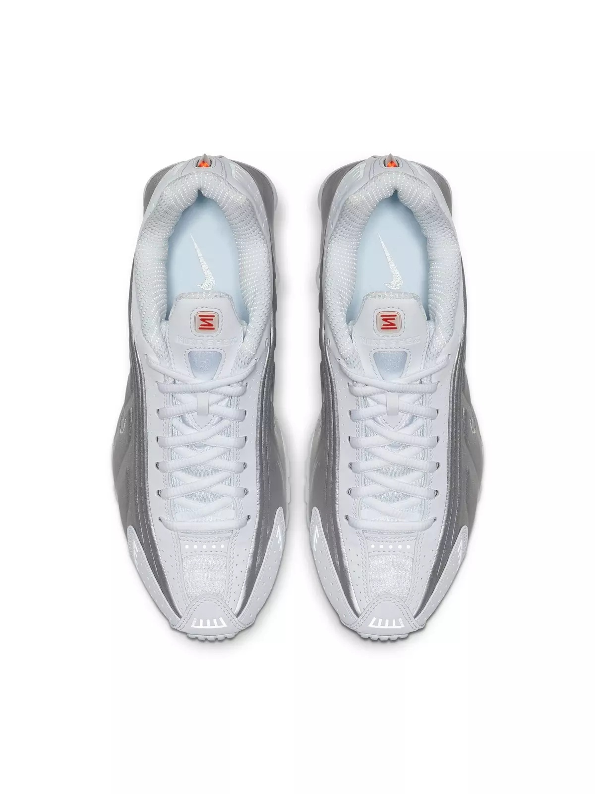 Shox R4 "White/Metallic Silver/Max Orange" Women's Shoe - 6