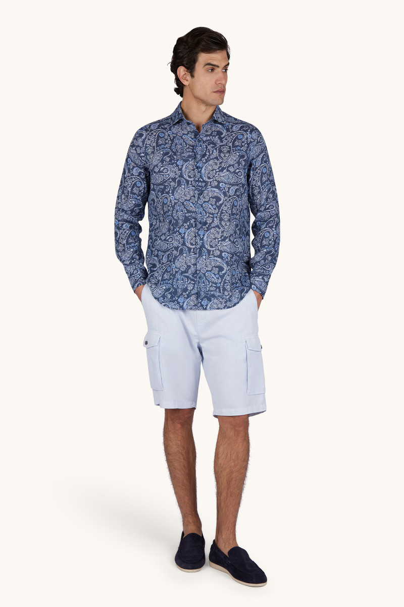 Paul & Shark LINEN SHIRT WITH SHARK PAISLEY PATTERN outlook