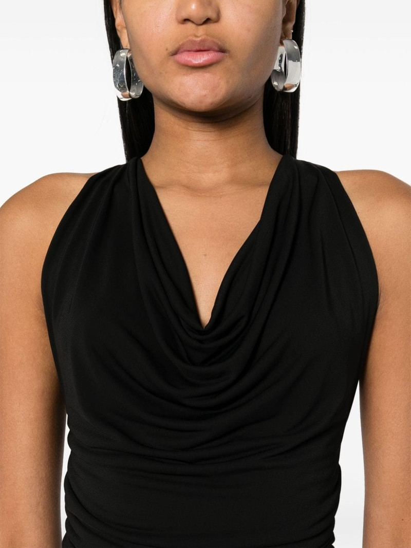 draped-collar sleeveless dress 5