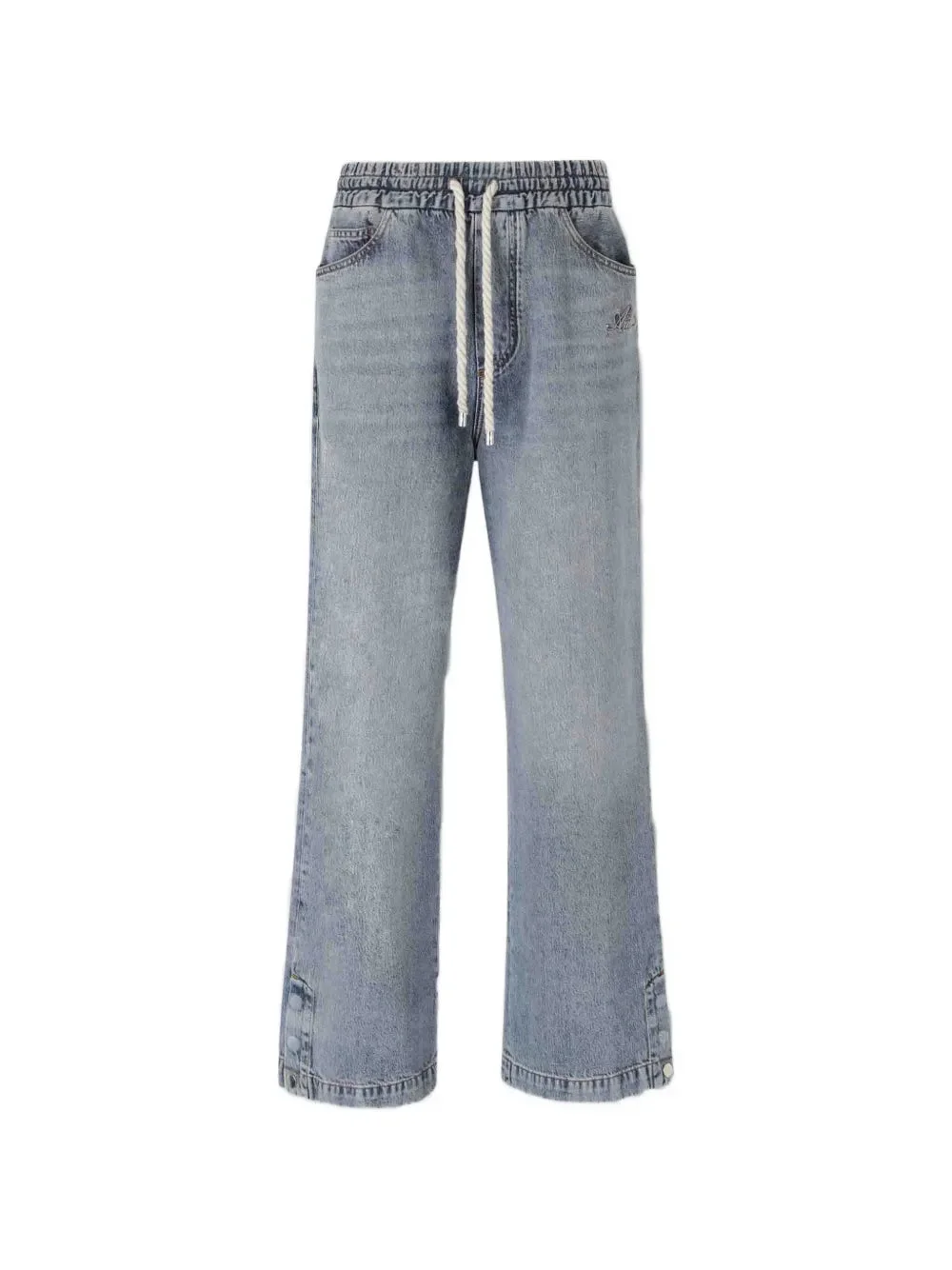DRAWSTRING WIDE-LEG JEANS - 1