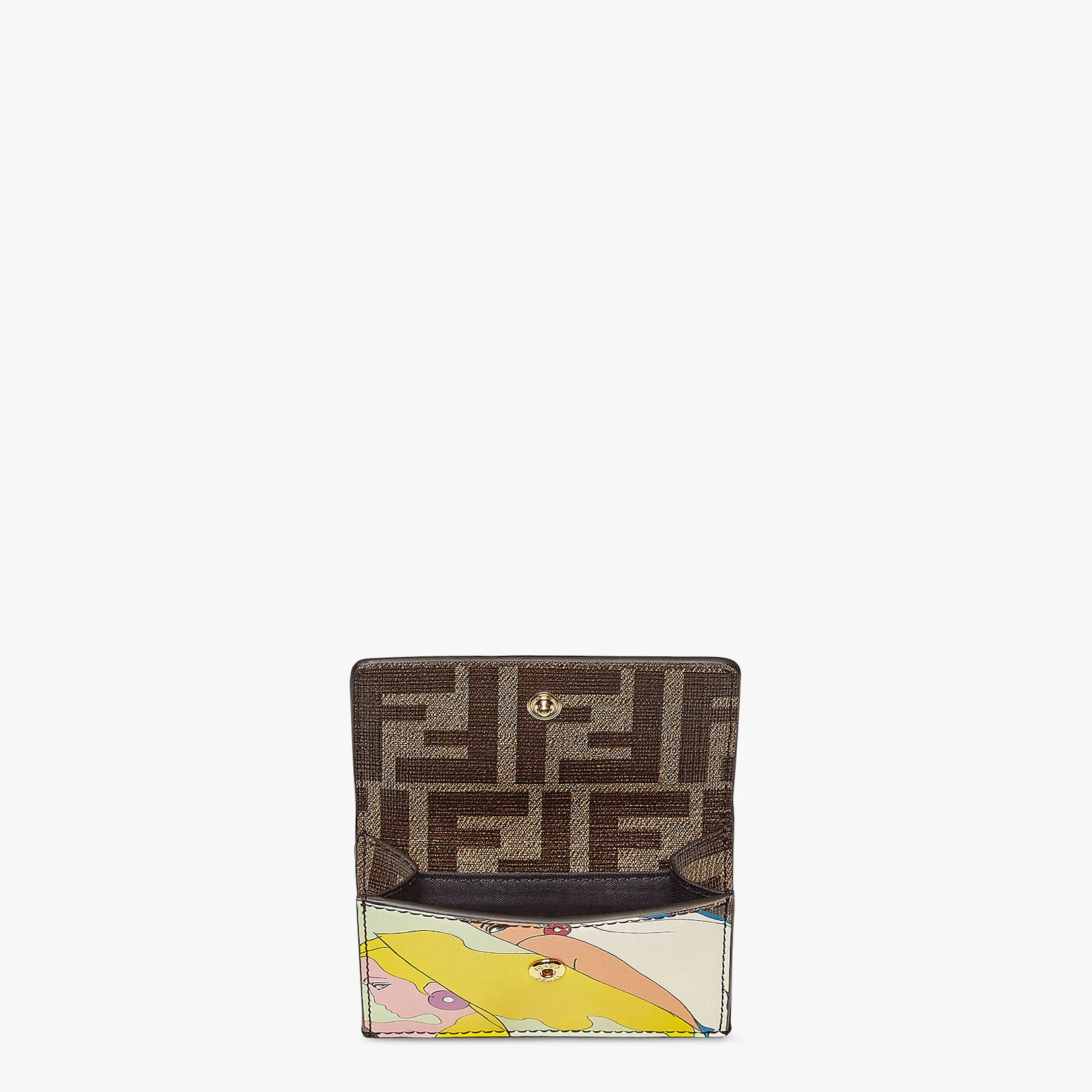 Compact Fendi Roma tri-fold wallet, with large internal compartment for banknotes, three concealed c - 3